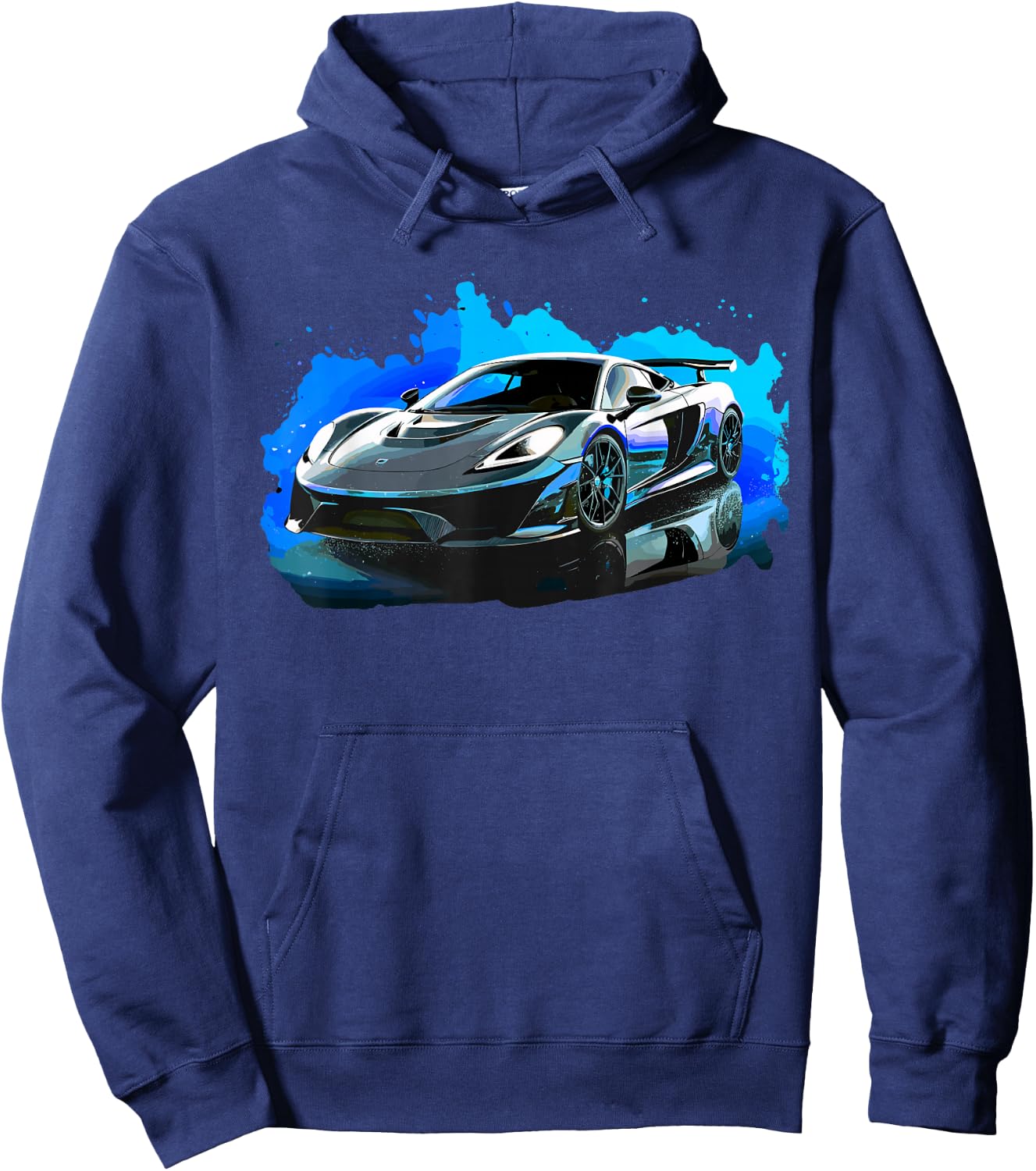 Supercar Exotic Sports Car Concept Poster Style Boys Graphic Hoodie - Hoodie | Navy
