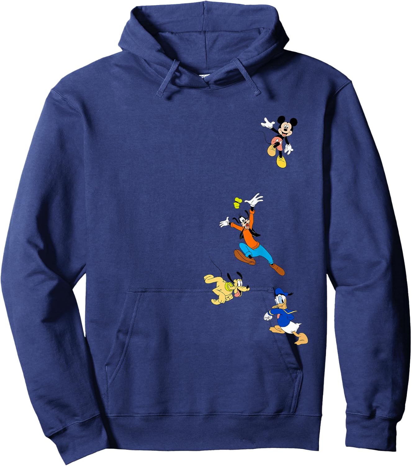 Disney Mickey and Friends Goofy Donald Falling Cartoon Icons Hoodie - Hoodie | Navy
