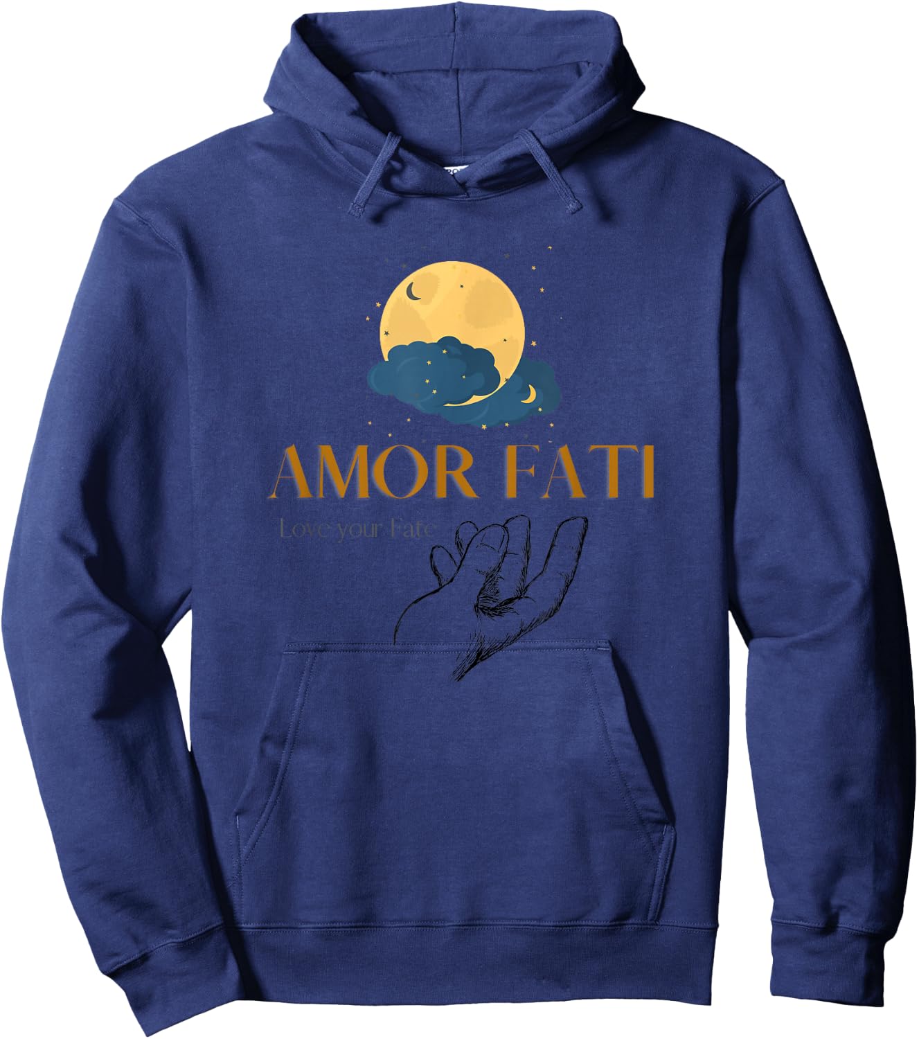 AMOR FATI Friedrich Nietzsche Love your fate philosopher Hoodie - Hoodie | Navy