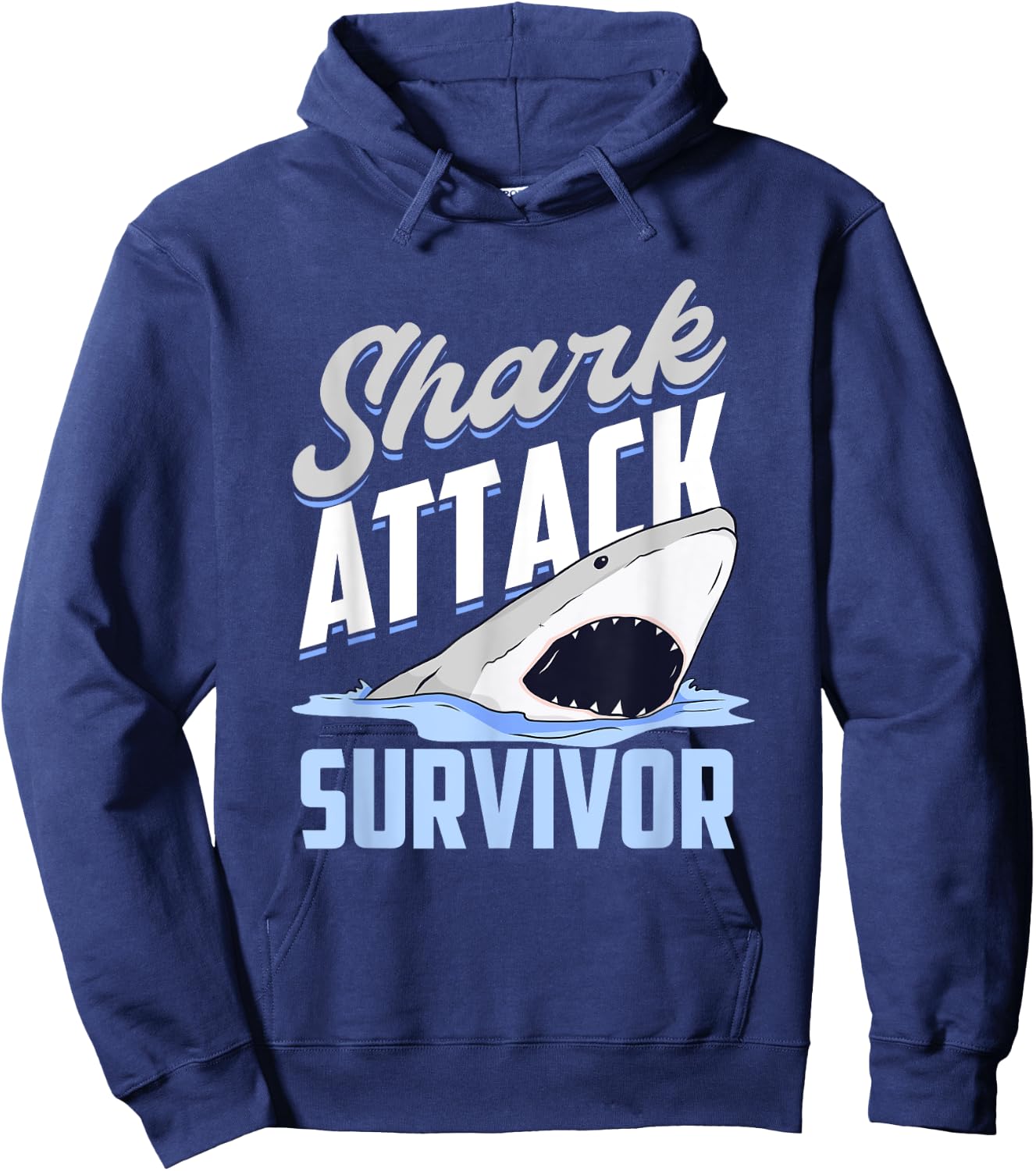 Shark Attack Survivor Hoodie - Hoodie | Navy