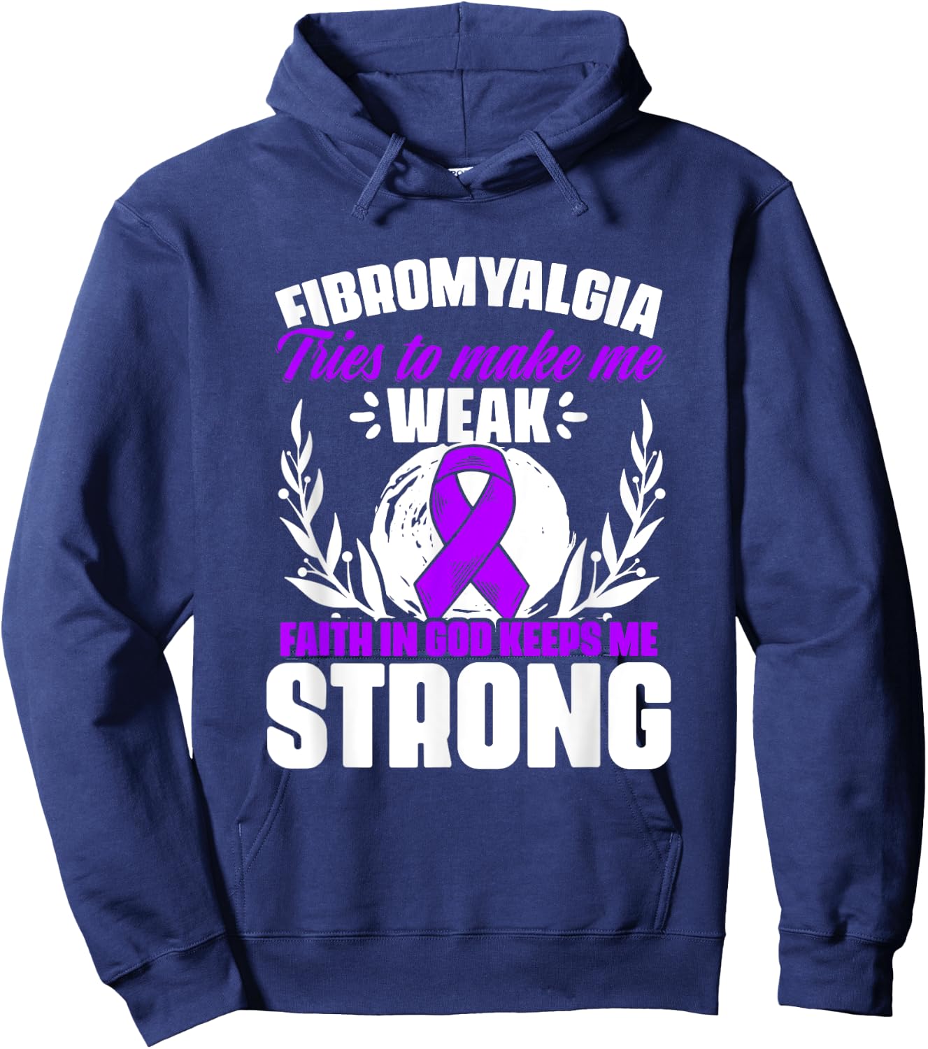 Faith In God - Fibro Survivor Fibromyalgia Awareness Hoodie - Hoodie | Navy