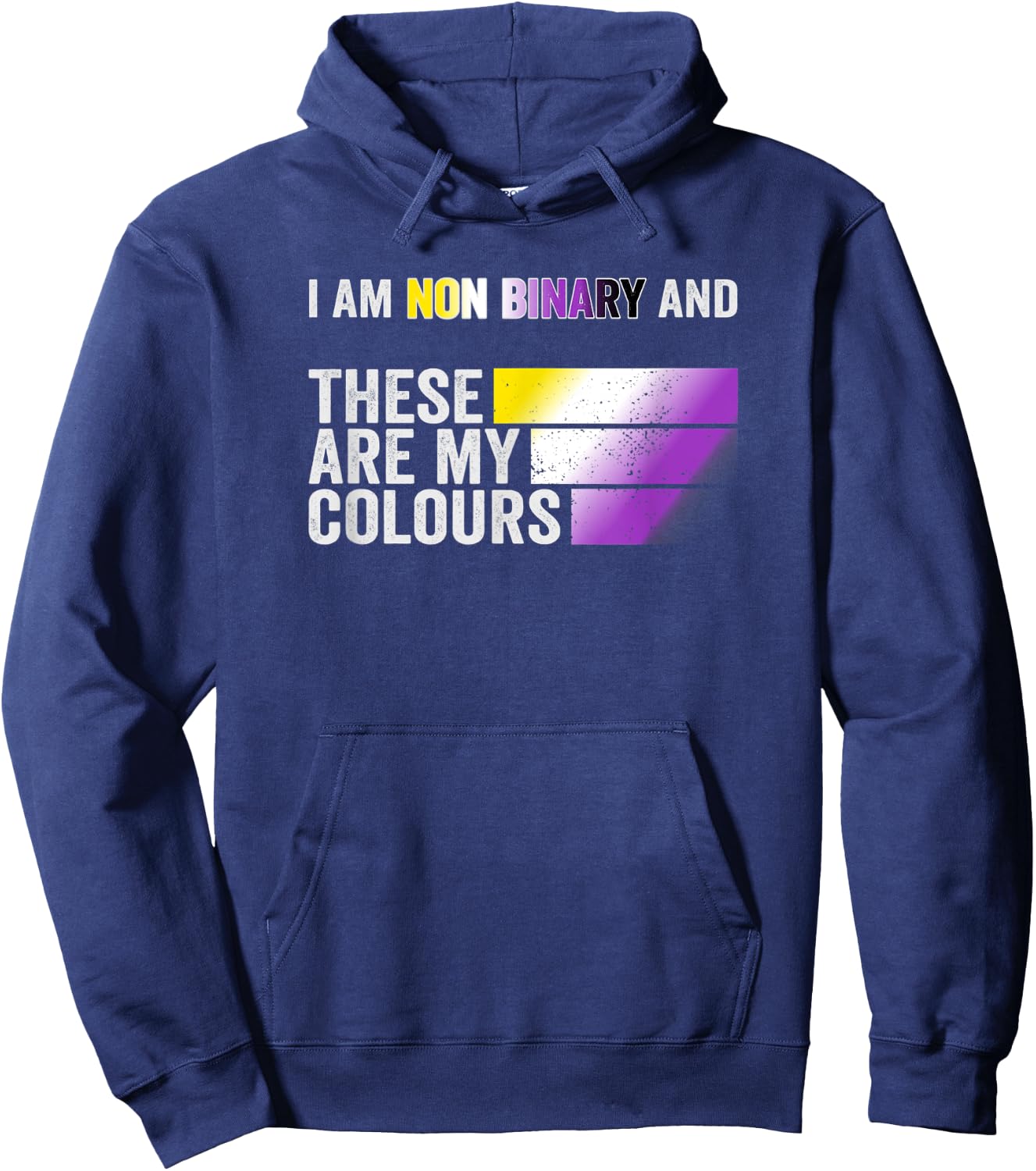 I am Non Binary and these are my colours Hoodie - Hoodie | Navy