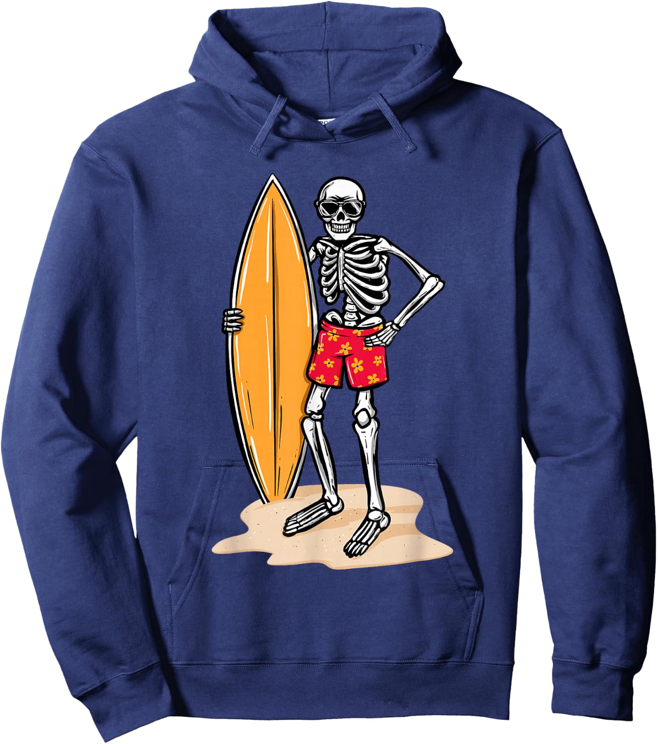Skeleton Surfer - Surfboard Surfing Board Lover Surfboarding Hoodie - Hoodie | Navy