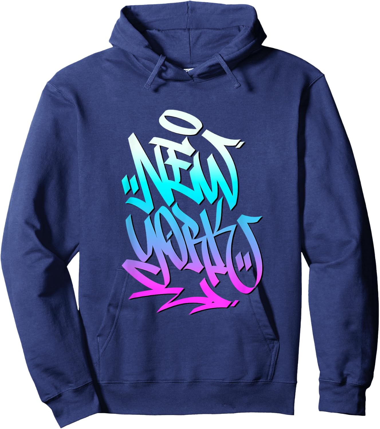 New York City Graffiti Art Style Illustration Graphic Design Hoodie - Hoodie | Navy