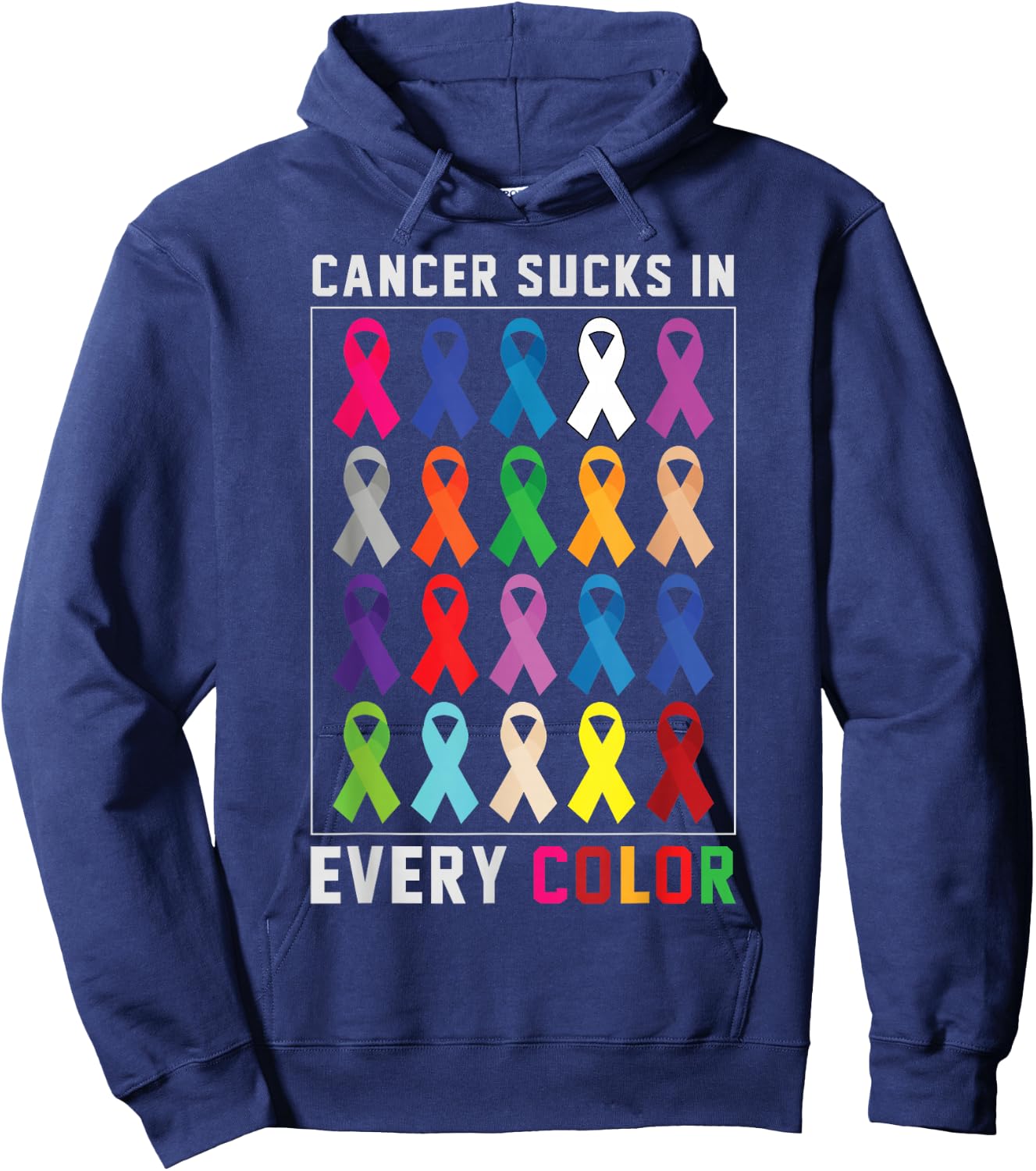 Cancer Sucks In Every Color Fighter | Funk Cancer Hoodie - Hoodie | Navy