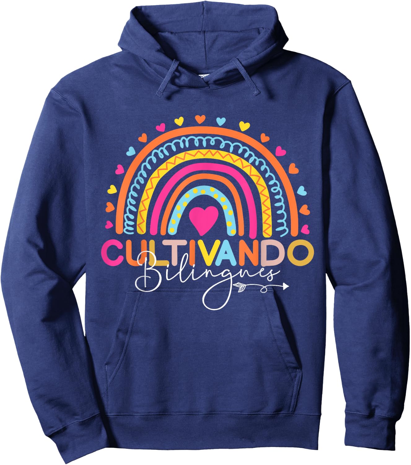 Bilingual Teacher Cultivando Bilingues Maestra Men Women Girls Kids Hoodie - Hoodie | Navy