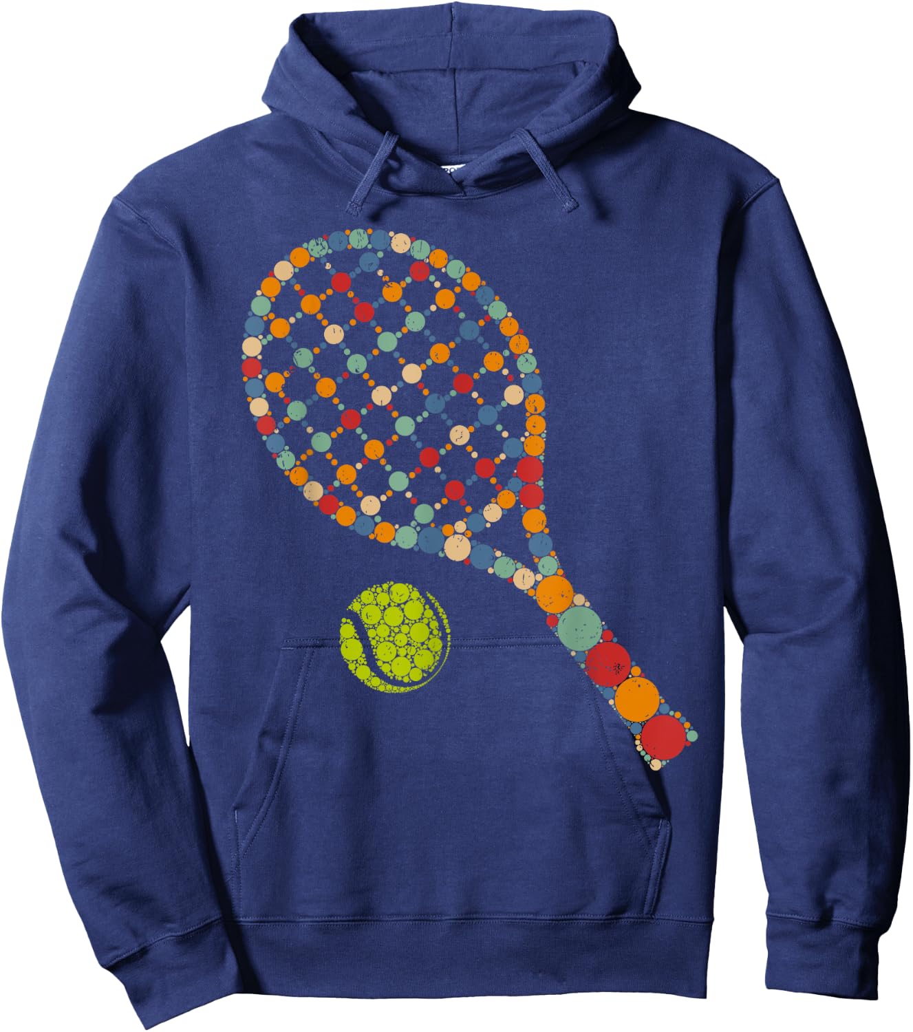 Retro Tennis Player & Ball With Polka Dots Happy Dot Day Boy Hoodie - Hoodie | Navy