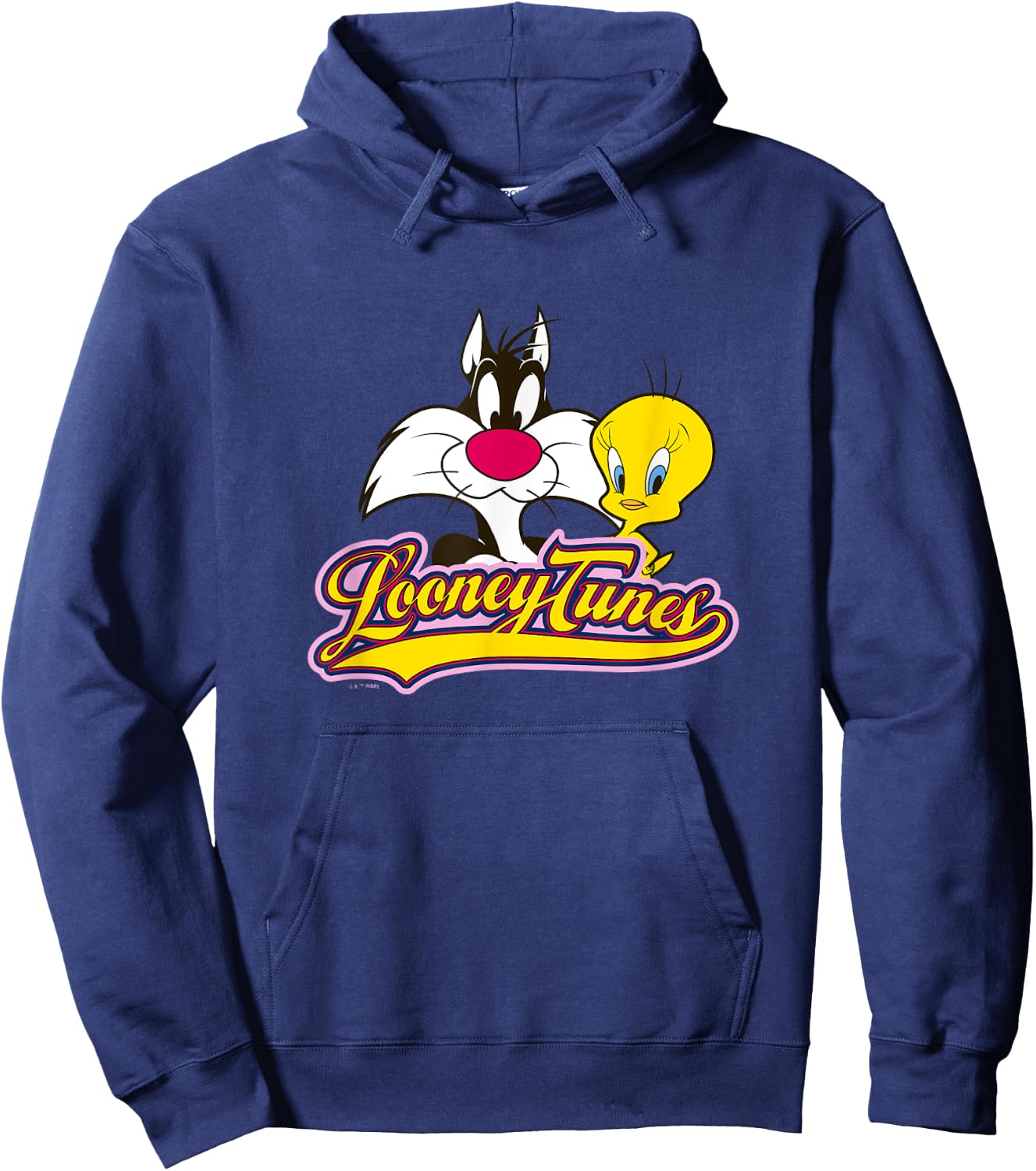 Looney Tunes Sylvester And Tweety Bird Smiling Faces Logo Hoodie - Hoodie | Navy
