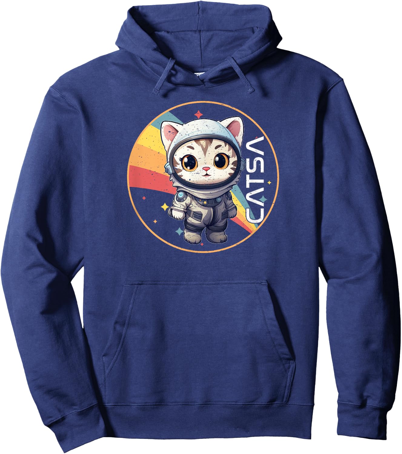 CATSA Cat Astronaut in Space | Cute Kitten & Astronomy Lover Hoodie - Hoodie | Navy