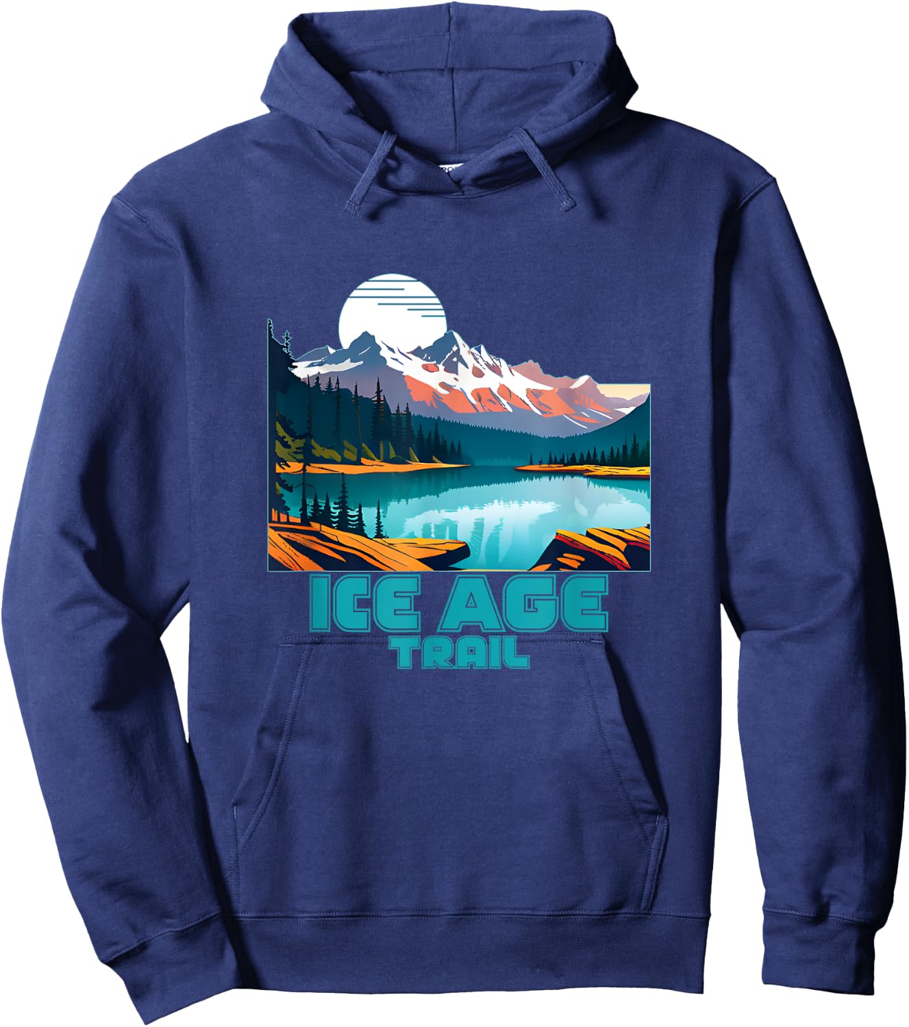 Ice Age Trail Souvenir Apparel - Retro Vintage Ice Age Trail Hoodie - Hoodie | Navy