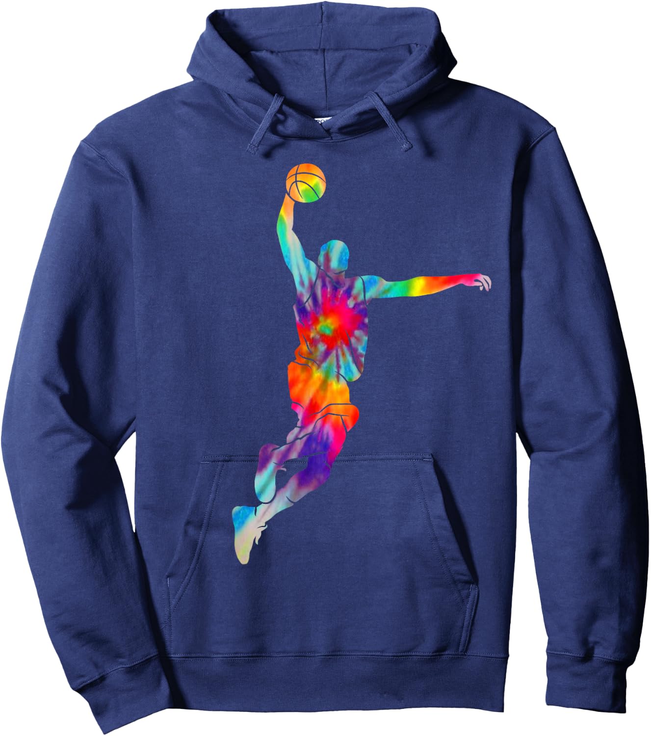 Basketball Player Tie Dye Vintage Bball Coach Fan Hoodie - Hoodie | Navy
