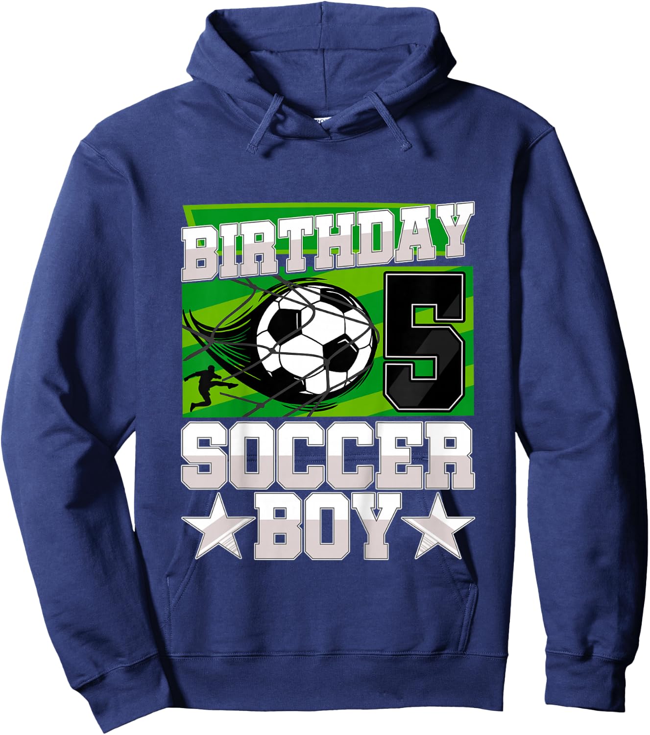 Soccer Birthday Party - 5th Birthday Boy 5 Years Old Hoodie - Hoodie | Navy