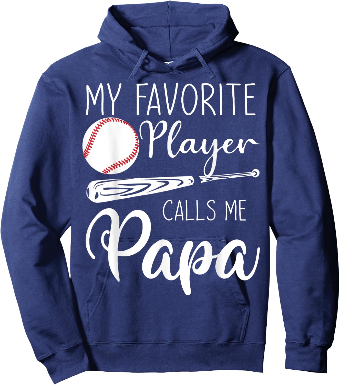 My Favorite Baseball Player Calls Me Papa Custom Hoodie - Hoodie | Navy
