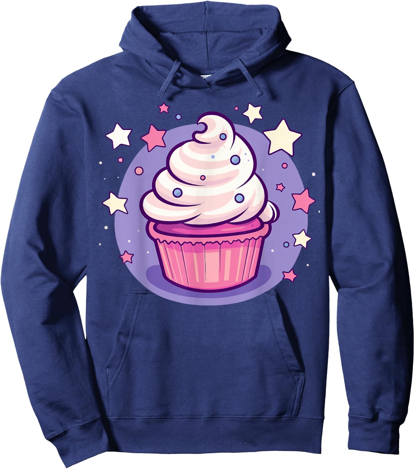Cupcake Cute Pastel Kawaii Celestial Stars Baking Dessert Hoodie - Hoodie | Navy