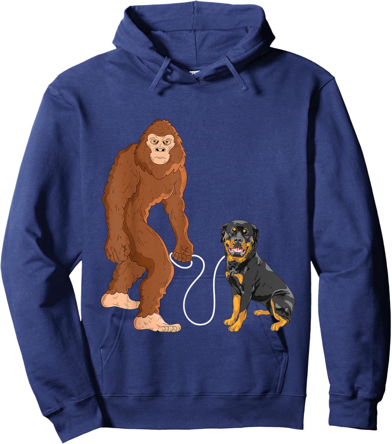 Bigfoot And Rottweiler - Dog Owner Puppy Lover Women Kids Hoodie - Hoodie | Navy