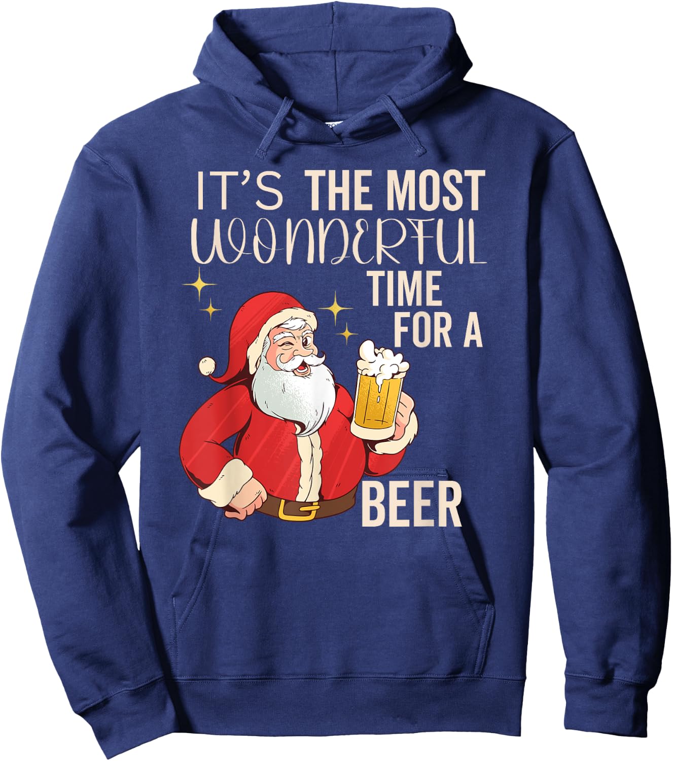 It's the Most Wonderful Time For a Beer Men's Beer Christmas Hoodie - Hoodie | Navy