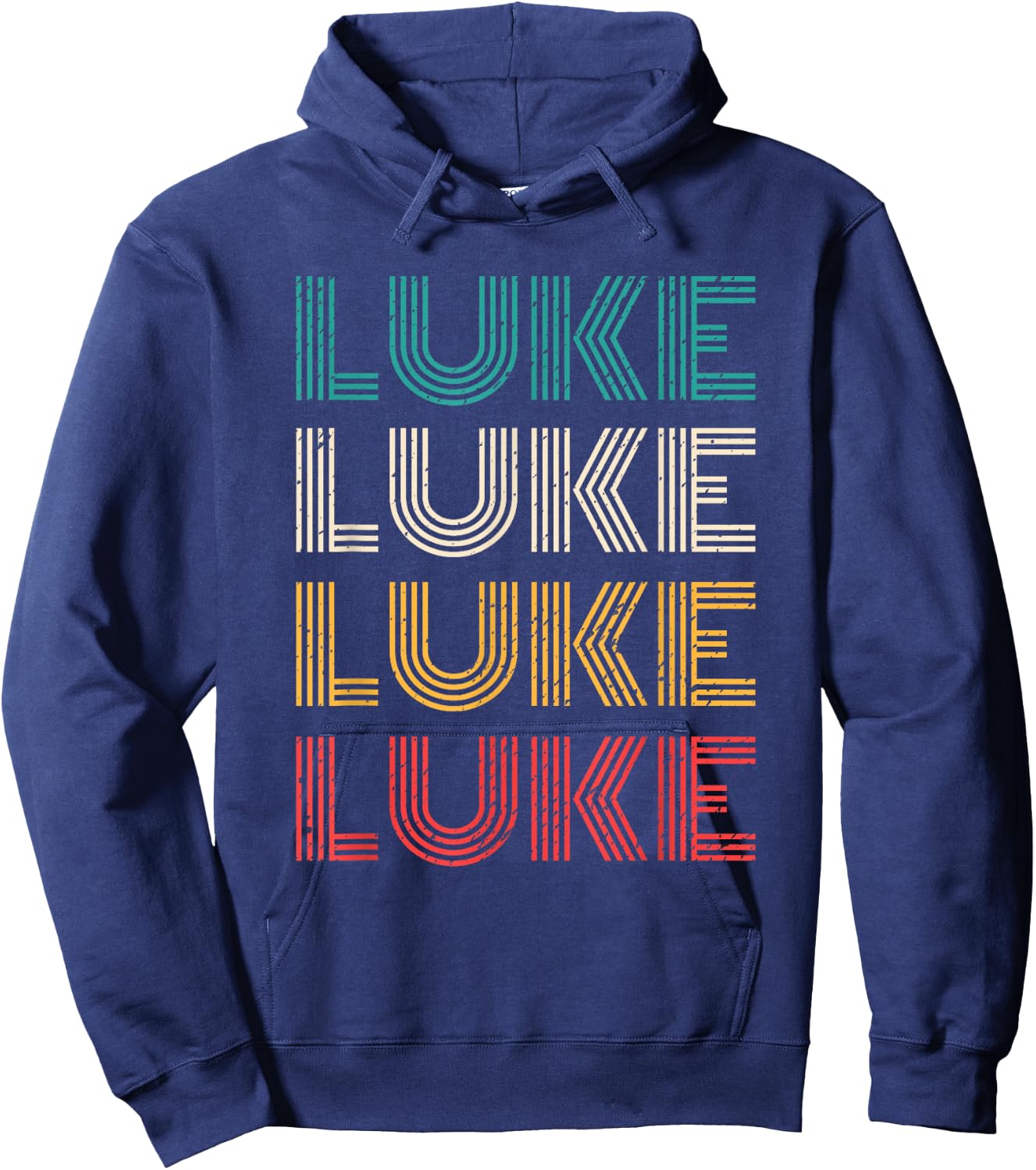 Luke First Name Vintage Retro Hoodie - Hoodie | Navy