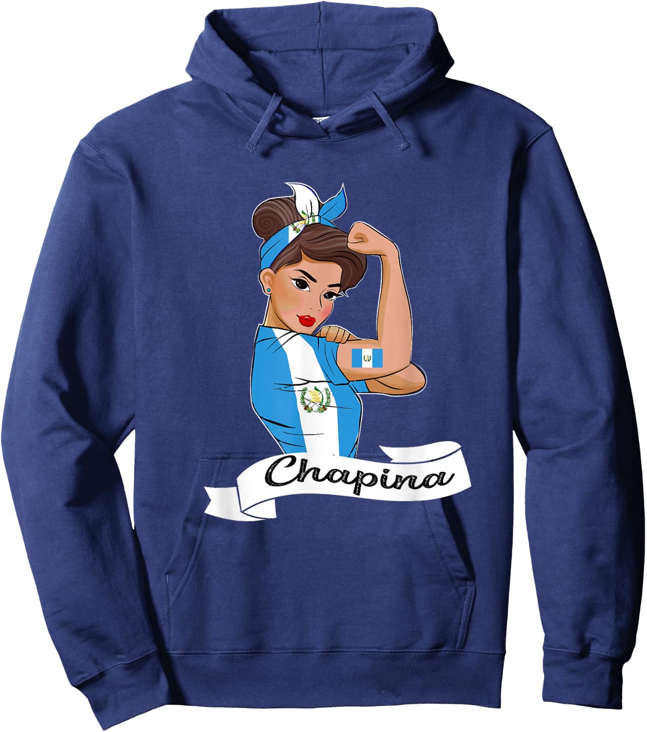 Guatemalan Flag Girl Guatemala Chapina Camiseta Slang Women Hoodie - Hoodie | Navy