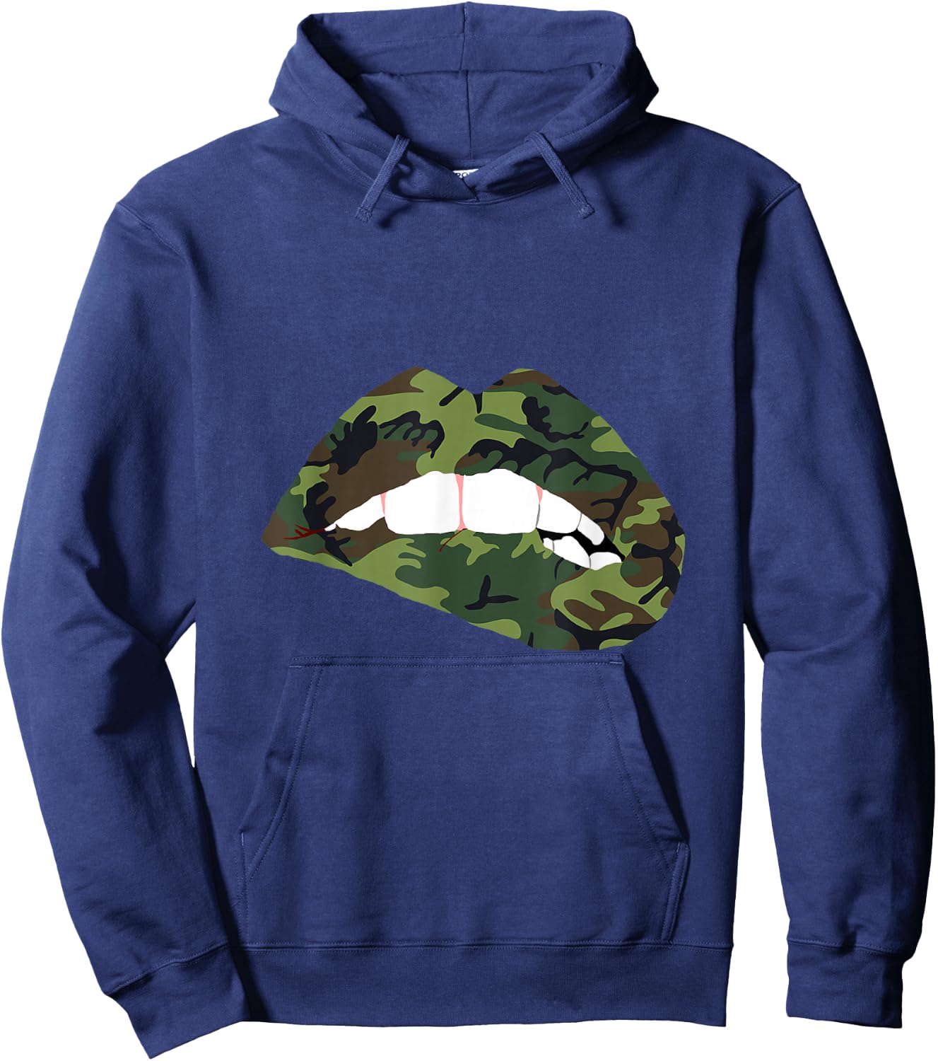 Camouflage Lips Camo Lipstick Kiss Mouth Army Hoodie - Hoodie | Navy