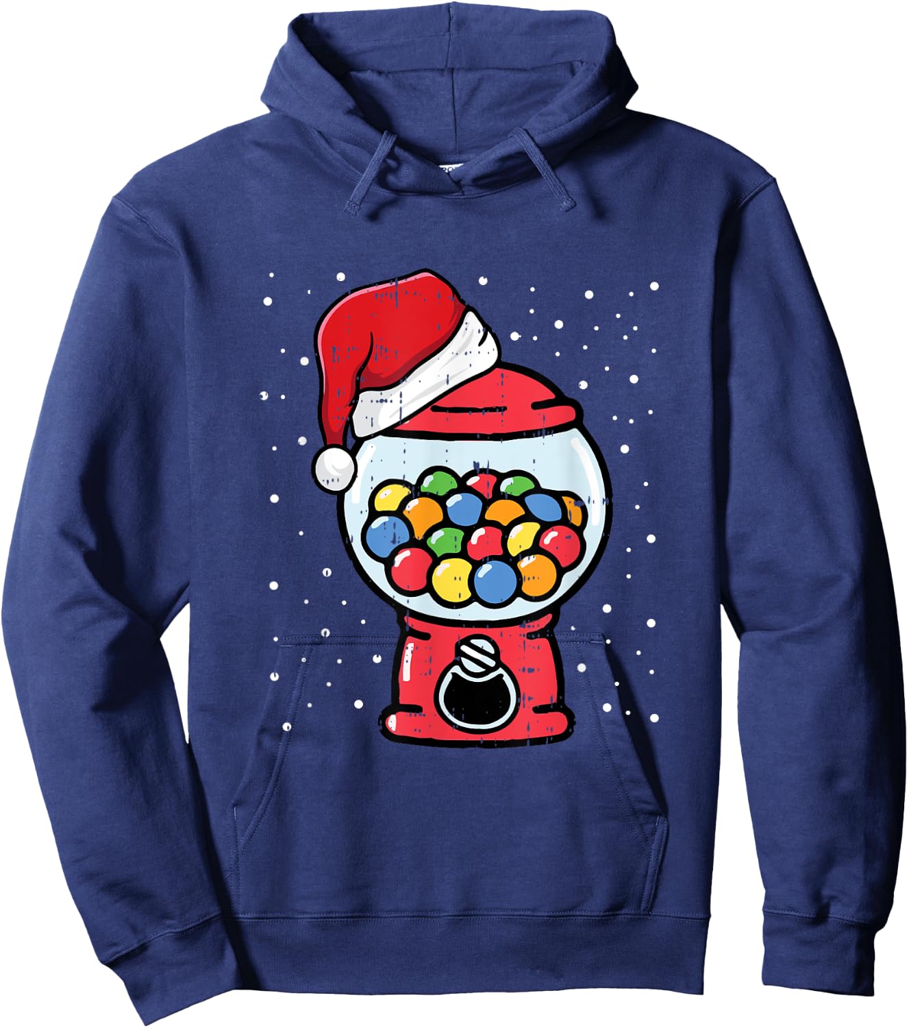 Gumball Machine Santa Hat Christmas Pajama X-mas Candy Gum Hoodie - Hoodie | Navy
