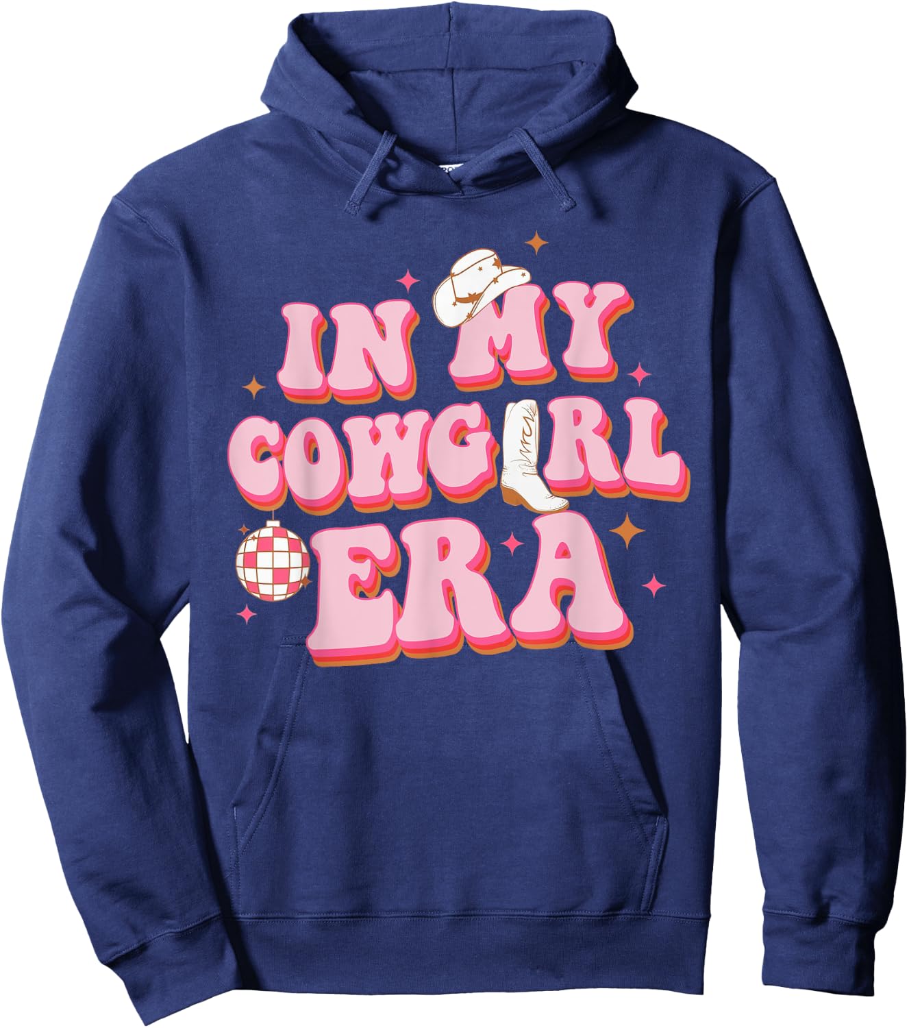 In My Cowgirl Era Groovy Rodeo Western Country Southern Hoodie - Hoodie | Navy