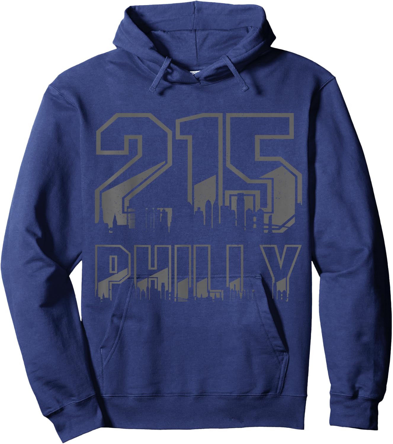 Philadelphia Pennsylvania Philly 215 Area Code Pride Skyline Hoodie - Hoodie | Navy
