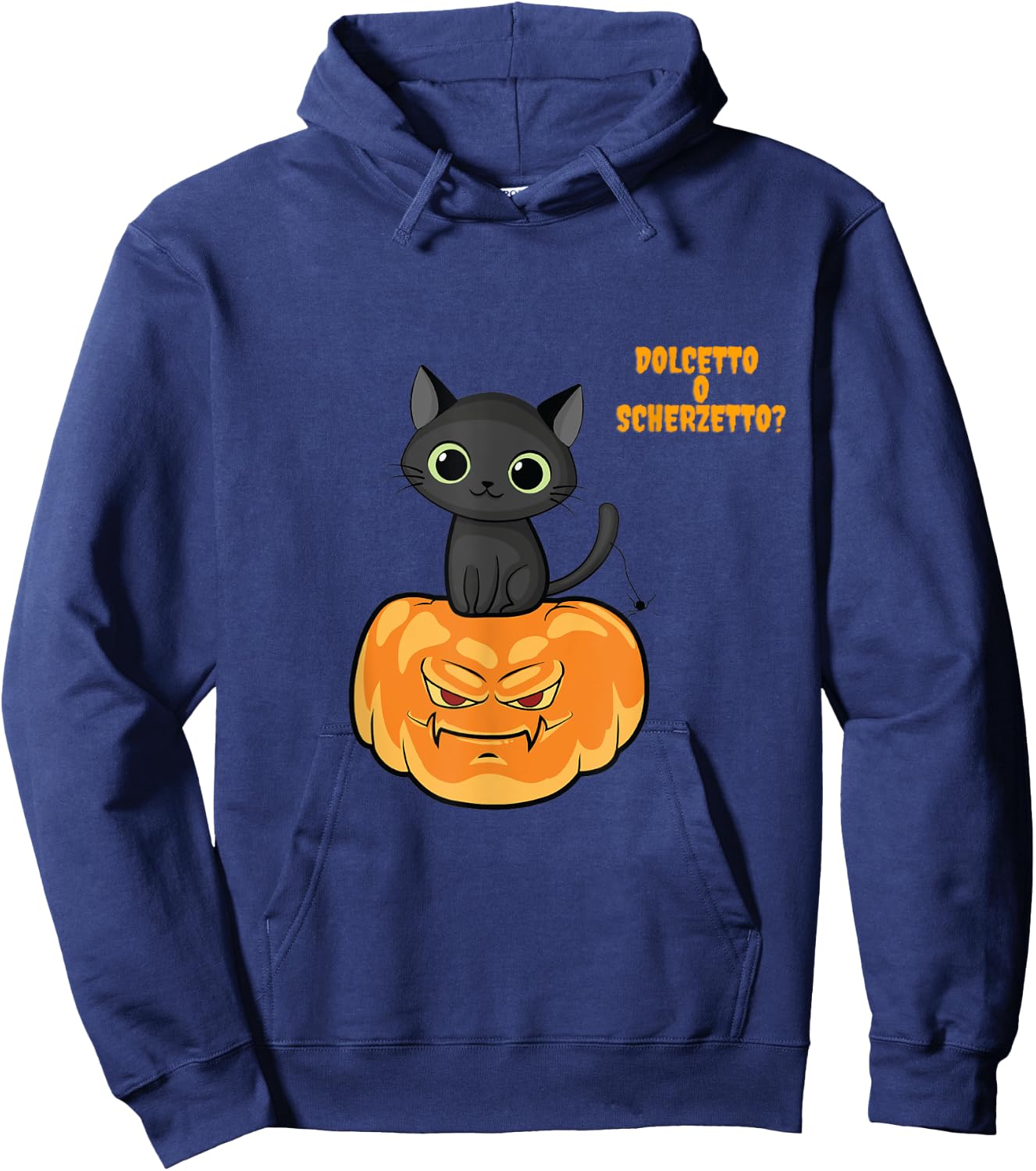 Halloween Baby Boy Cat Pumpkin Funny Hoodie - Hoodie | Navy