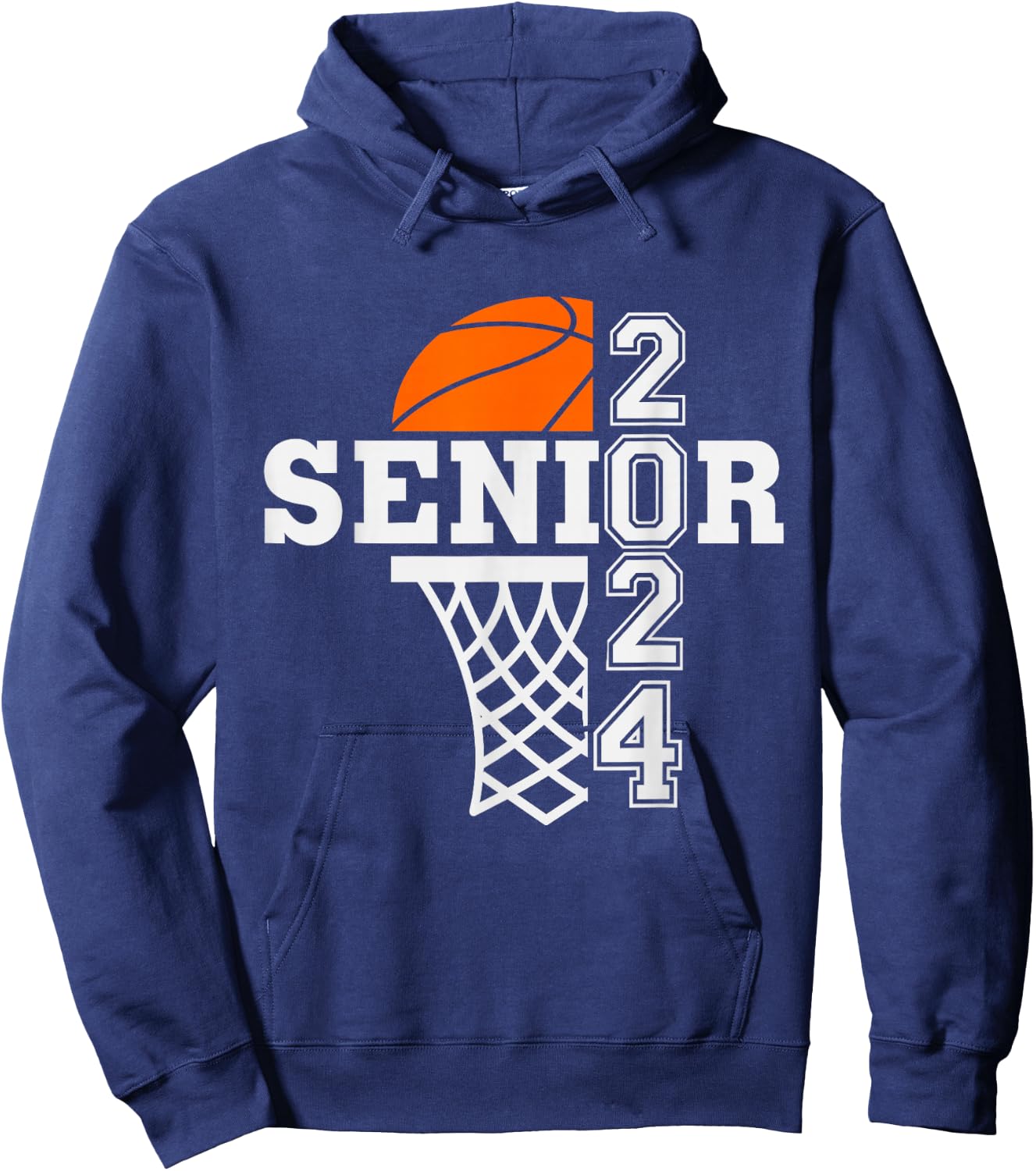 Senior Class of 2024 Basketball Seniors Back to School Hoodie - Hoodie | Navy