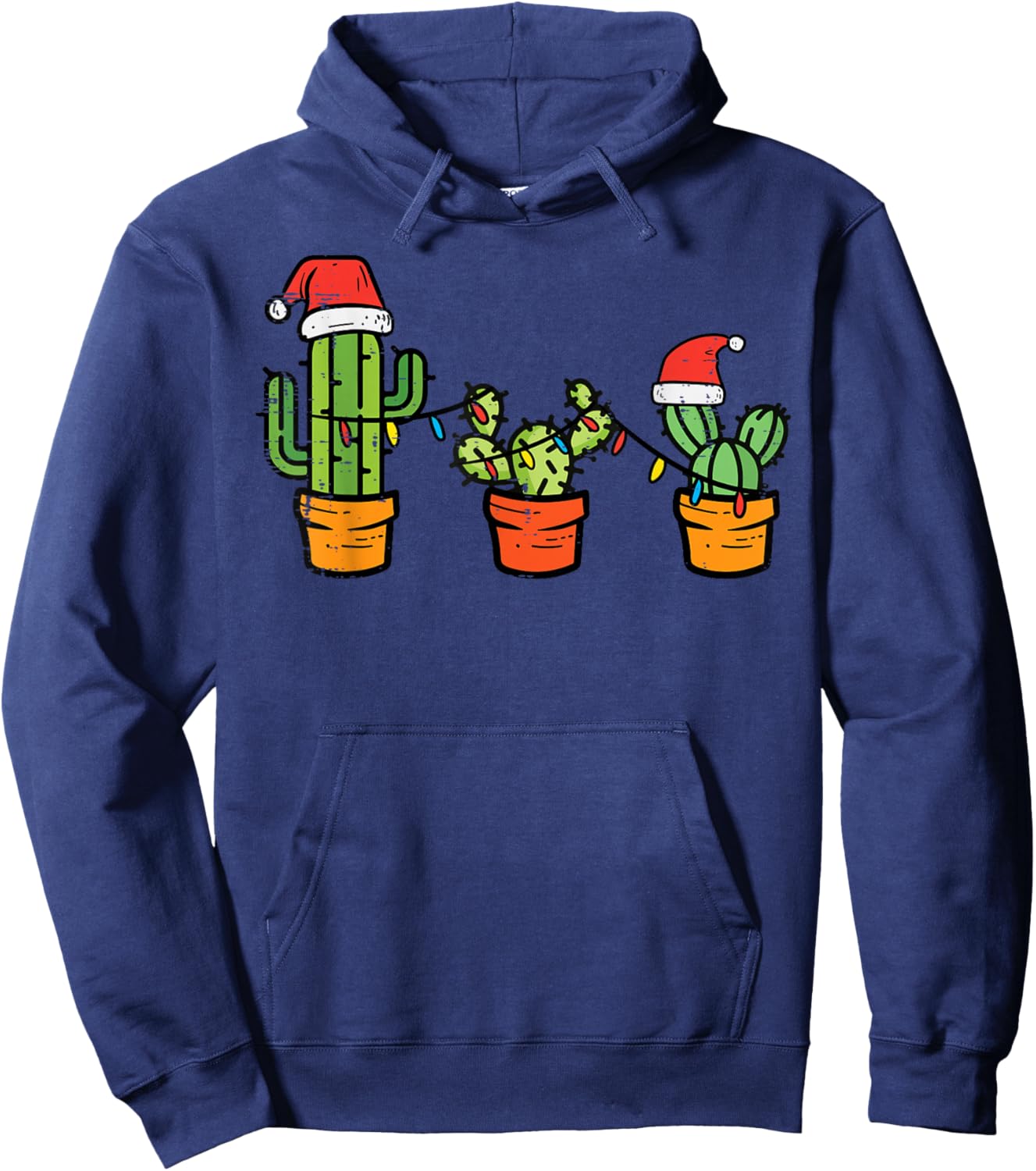 Christmas Cactus Cute Succulent Plant Xmas Men Women Kids Hoodie - Hoodie | Navy