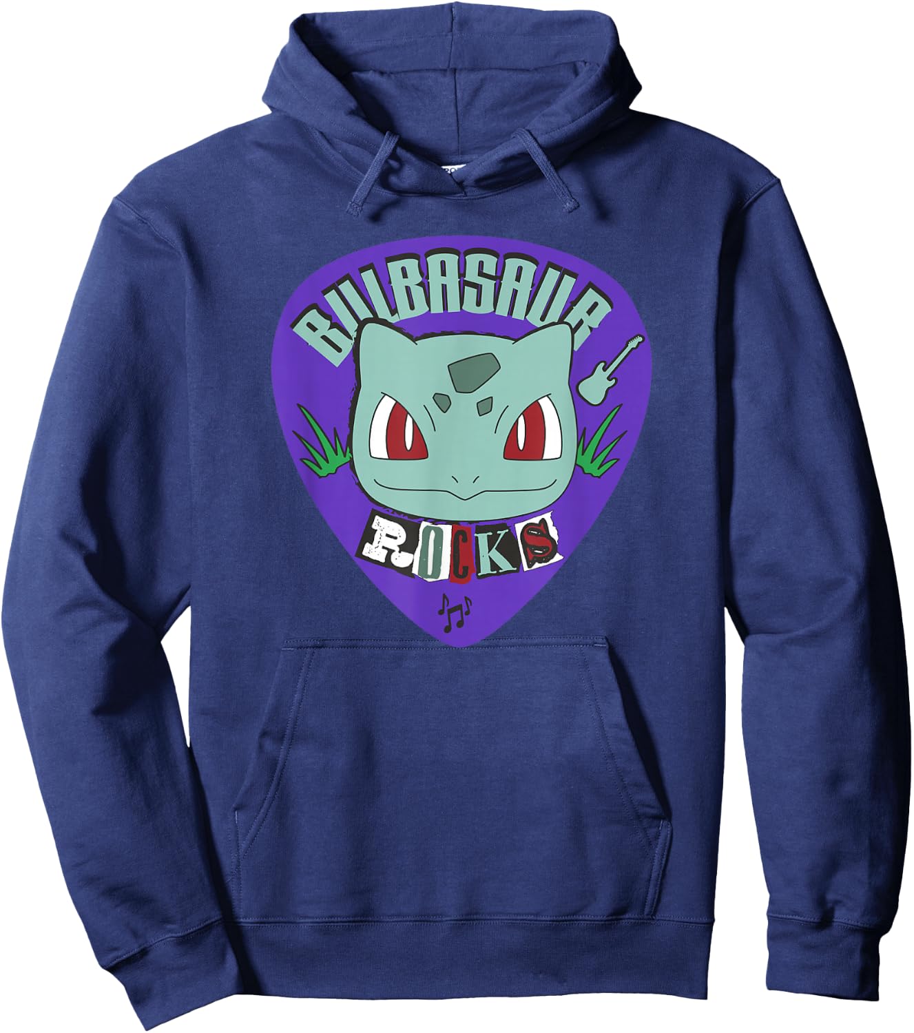 Pokémon Bulbasaur Rocks Punk Guitar Pick Hoodie - Hoodie | Navy