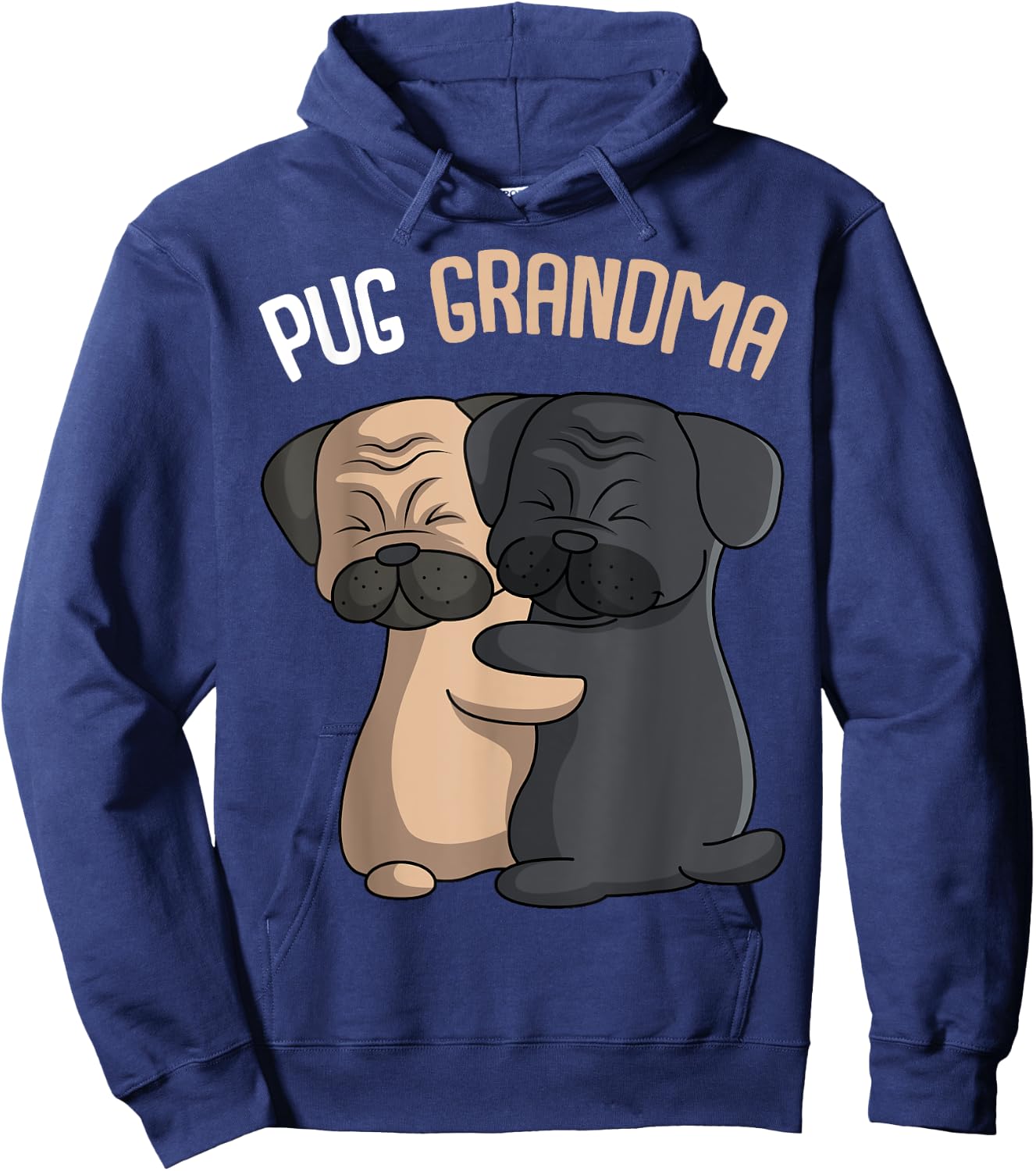 Pug Grandma Dog Mom Lover Owner Women Hoodie - Hoodie | Navy