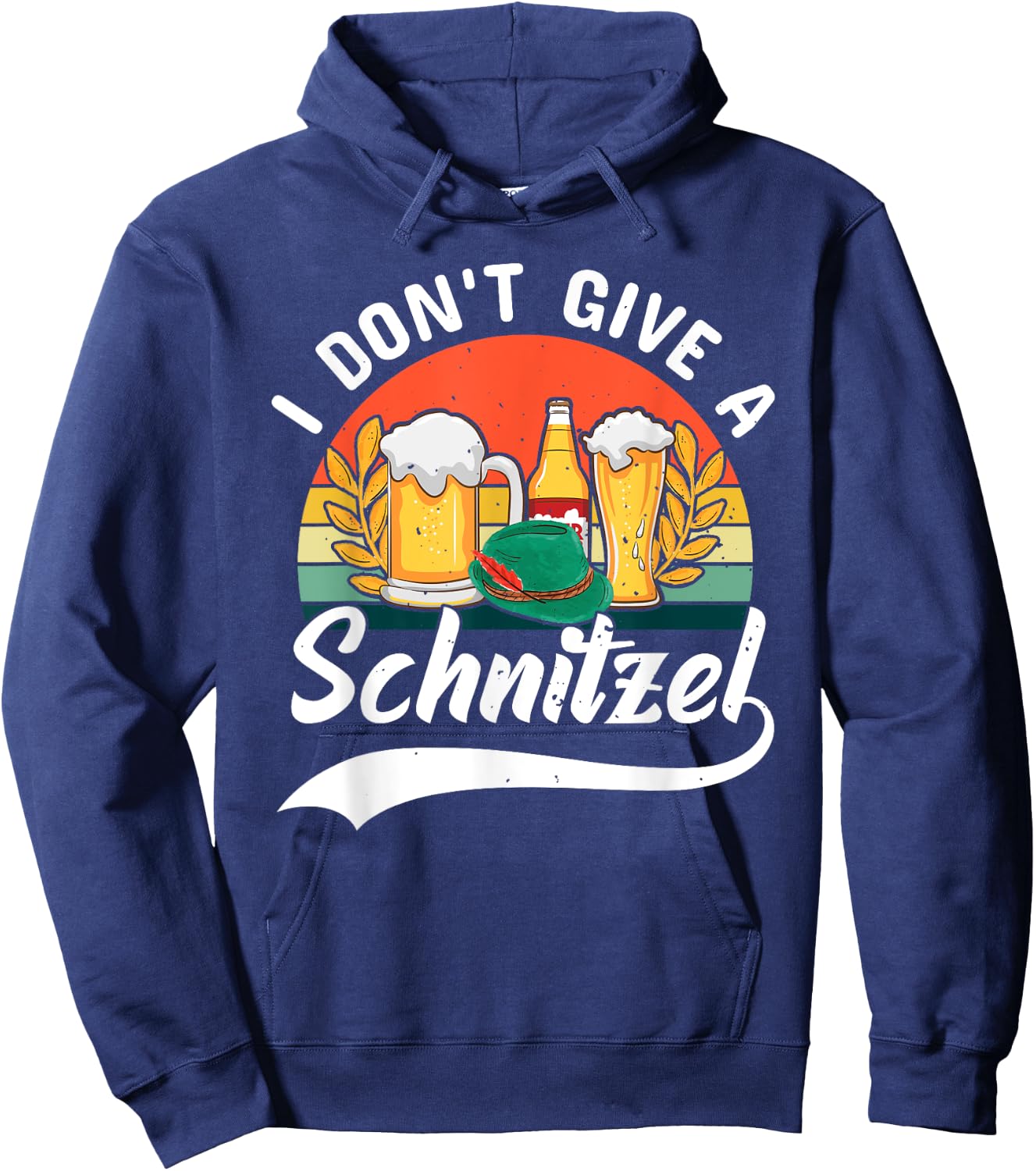I Don't Give A Schnitzel Munich Germany Oktoberfest Costume Hoodie - Hoodie | Navy