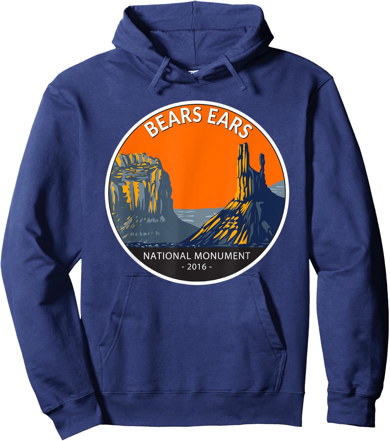Bears Ears National Monument Utah Vintage Circle Hoodie - Hoodie | Navy