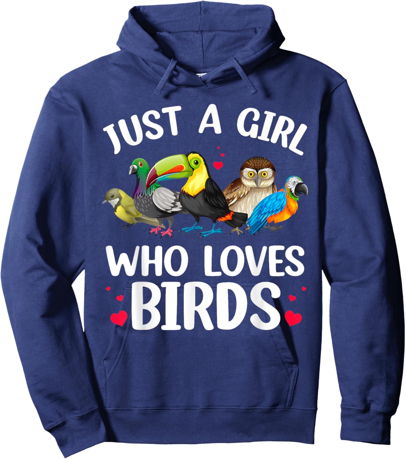 Funny Bird Lover Art For Girls Women Kids Bird Animal Lovers Hoodie - Hoodie | Navy