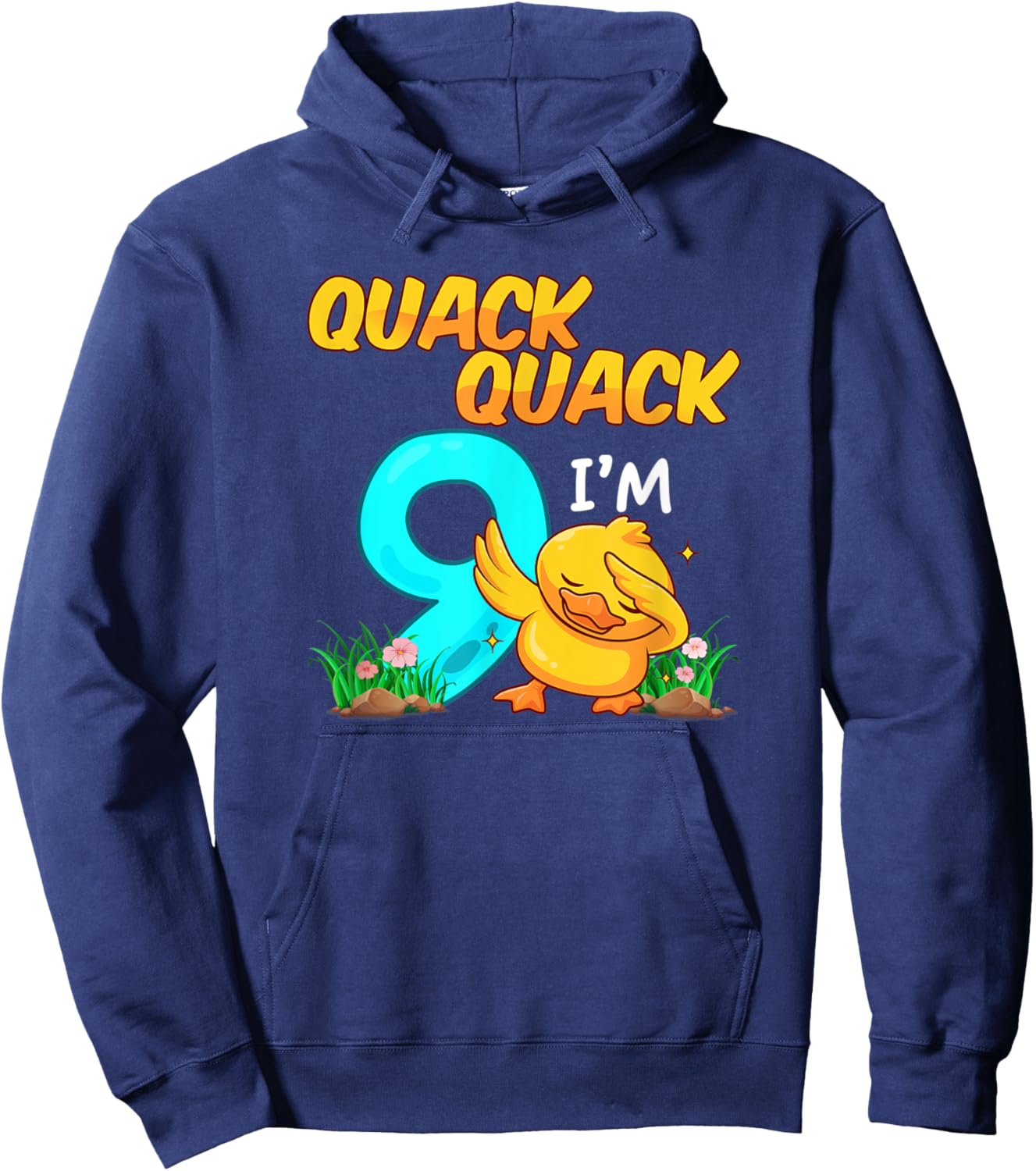 9 Year Old Gifts Boys Girls Teens Dabbing Duck 9th Birthday Hoodie - Hoodie | Navy