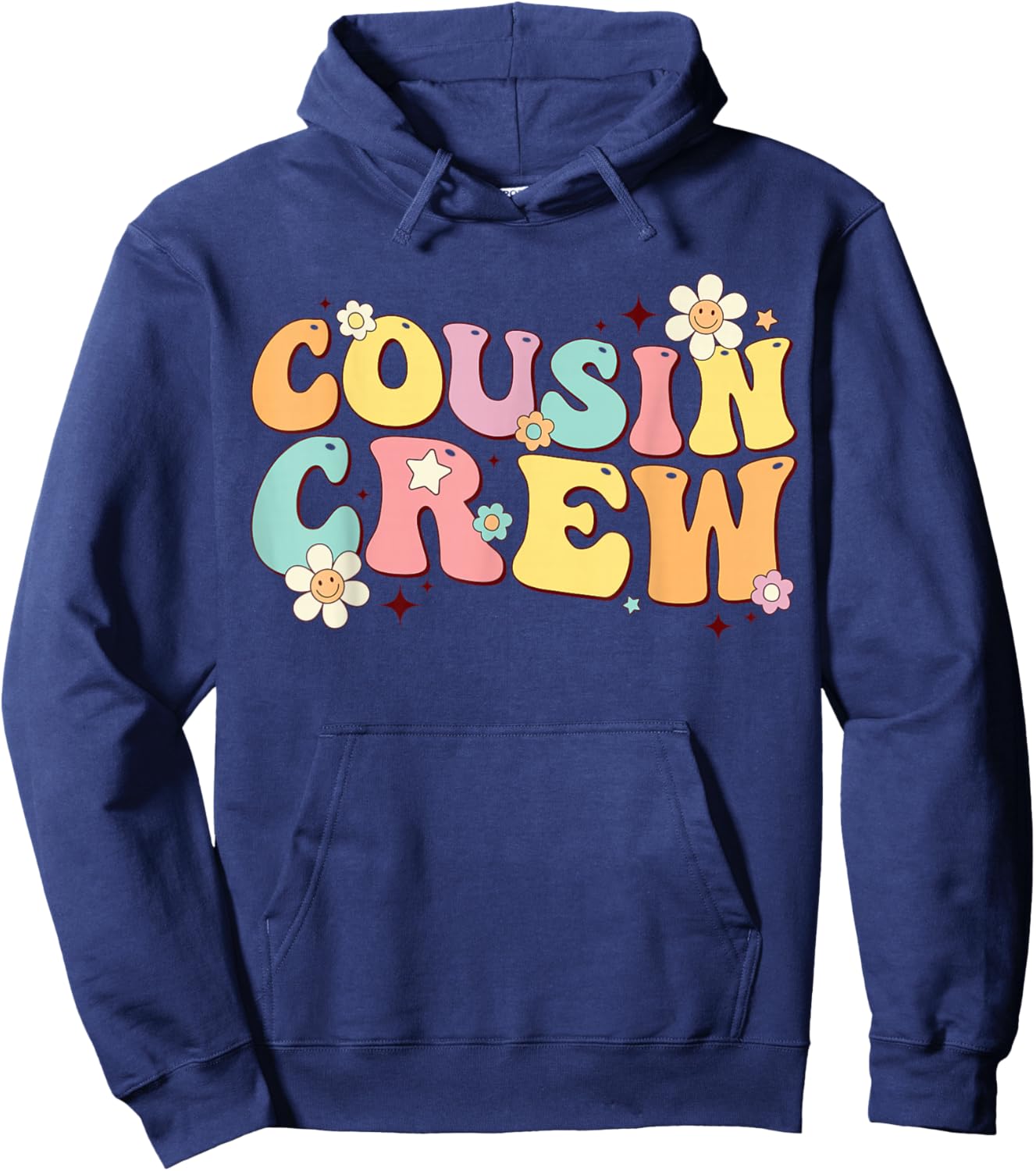 Cousin Crew Retro Groovy Summer Vacation Family Trip Toddler Hoodie - Hoodie | Navy