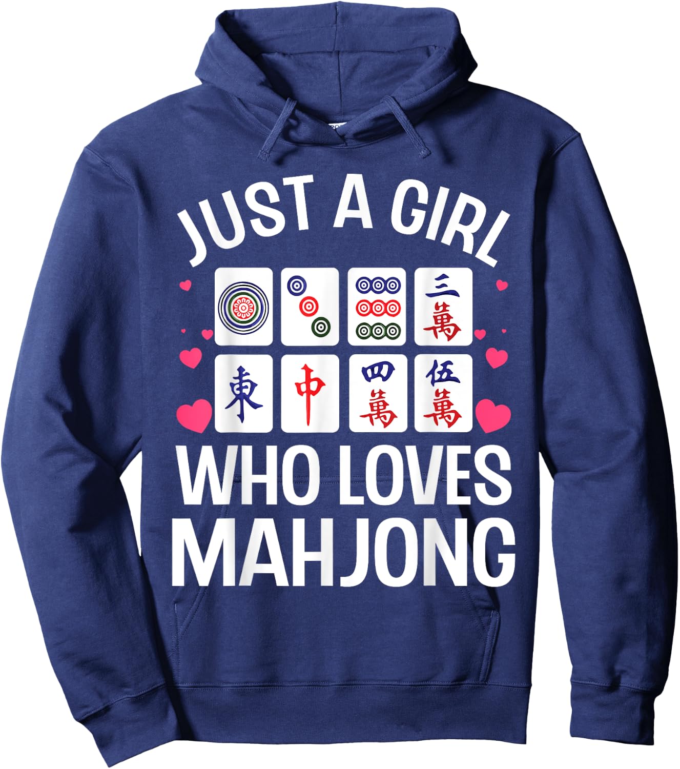 Funny Mahjong Design For Girls Women Chinese Mahjong Players Hoodie - Hoodie | Navy