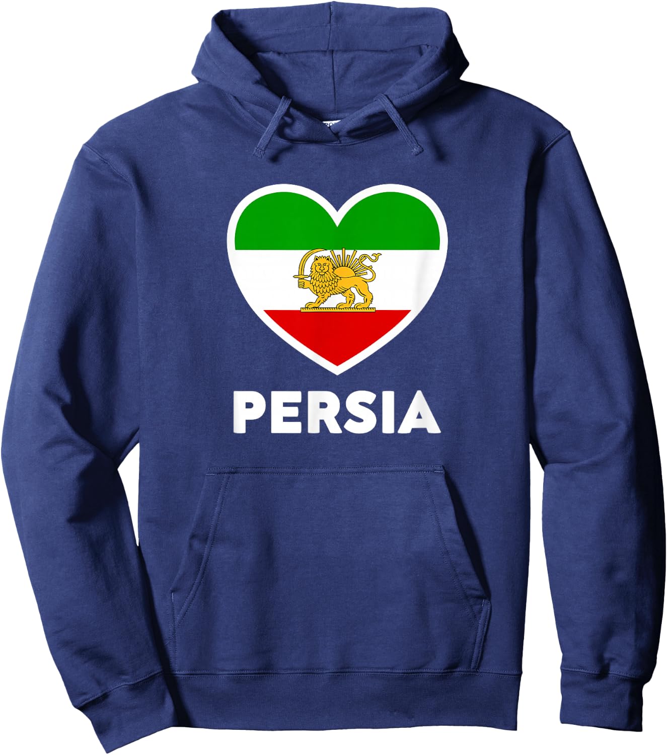 Persia Flag Old Iran Flag Lion Sun Heart Hoodie - Hoodie | Navy