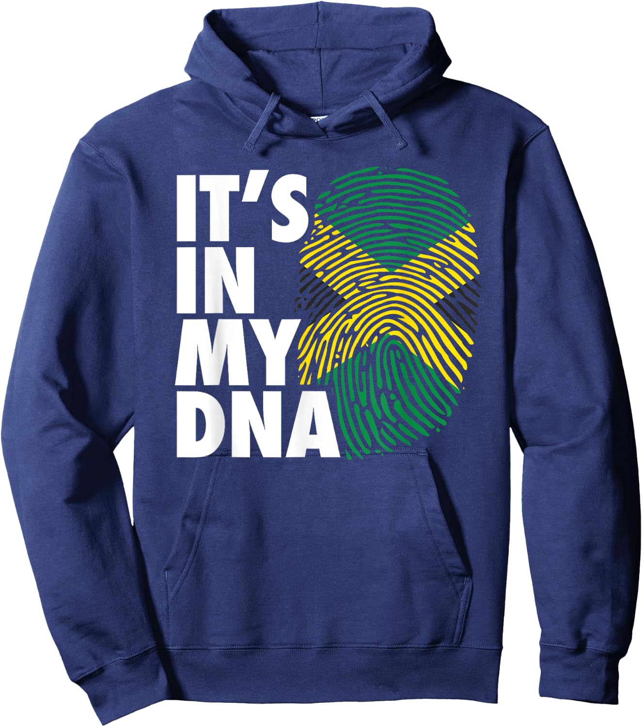 My DNA Jamaica Fingerprint Jamaican Pride Heritage Souvenir Hoodie - Hoodie | Navy