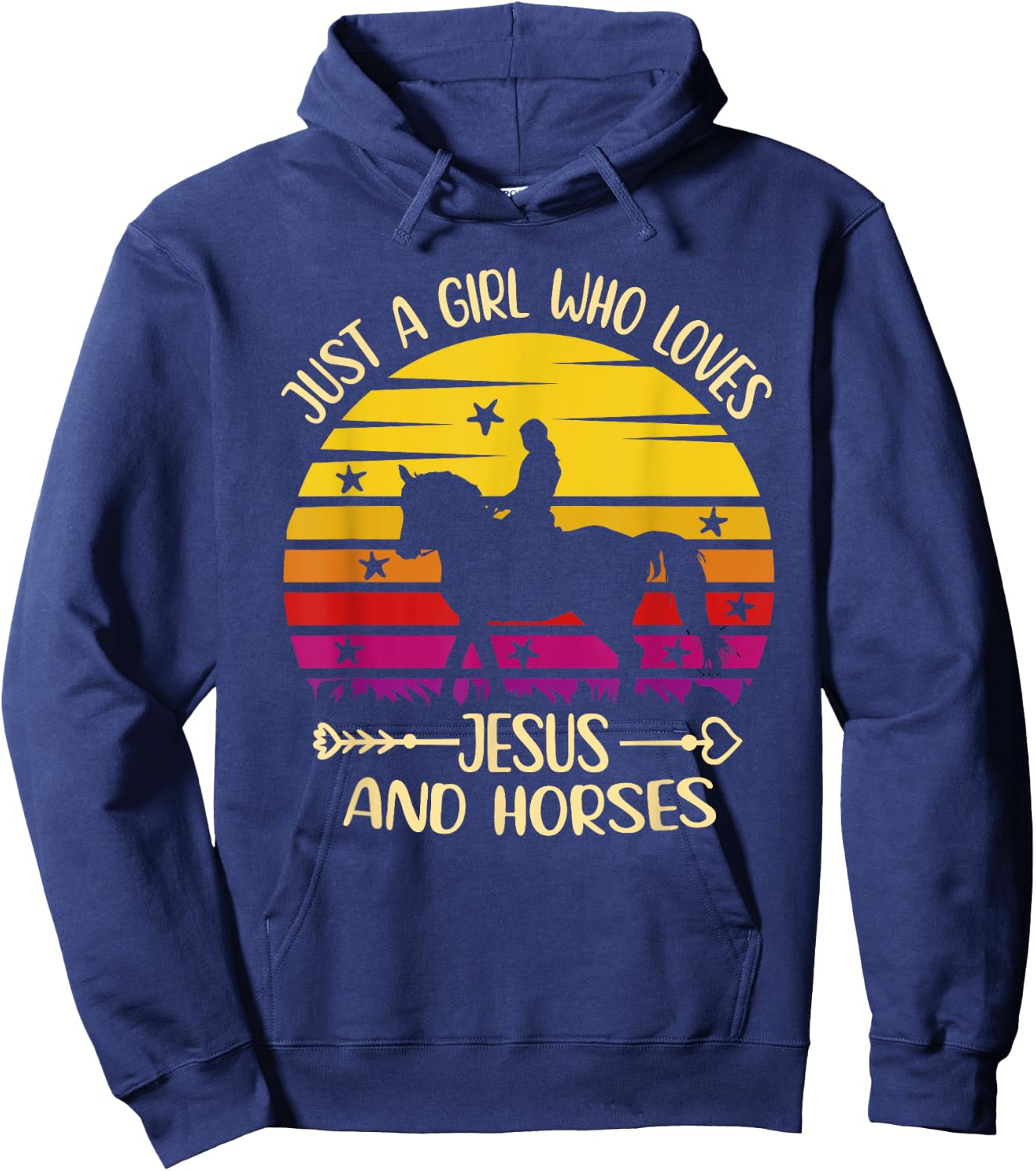 Jesus And Horses - Just A Girl Who Loves Jesus And Horses Hoodie - Hoodie | Navy