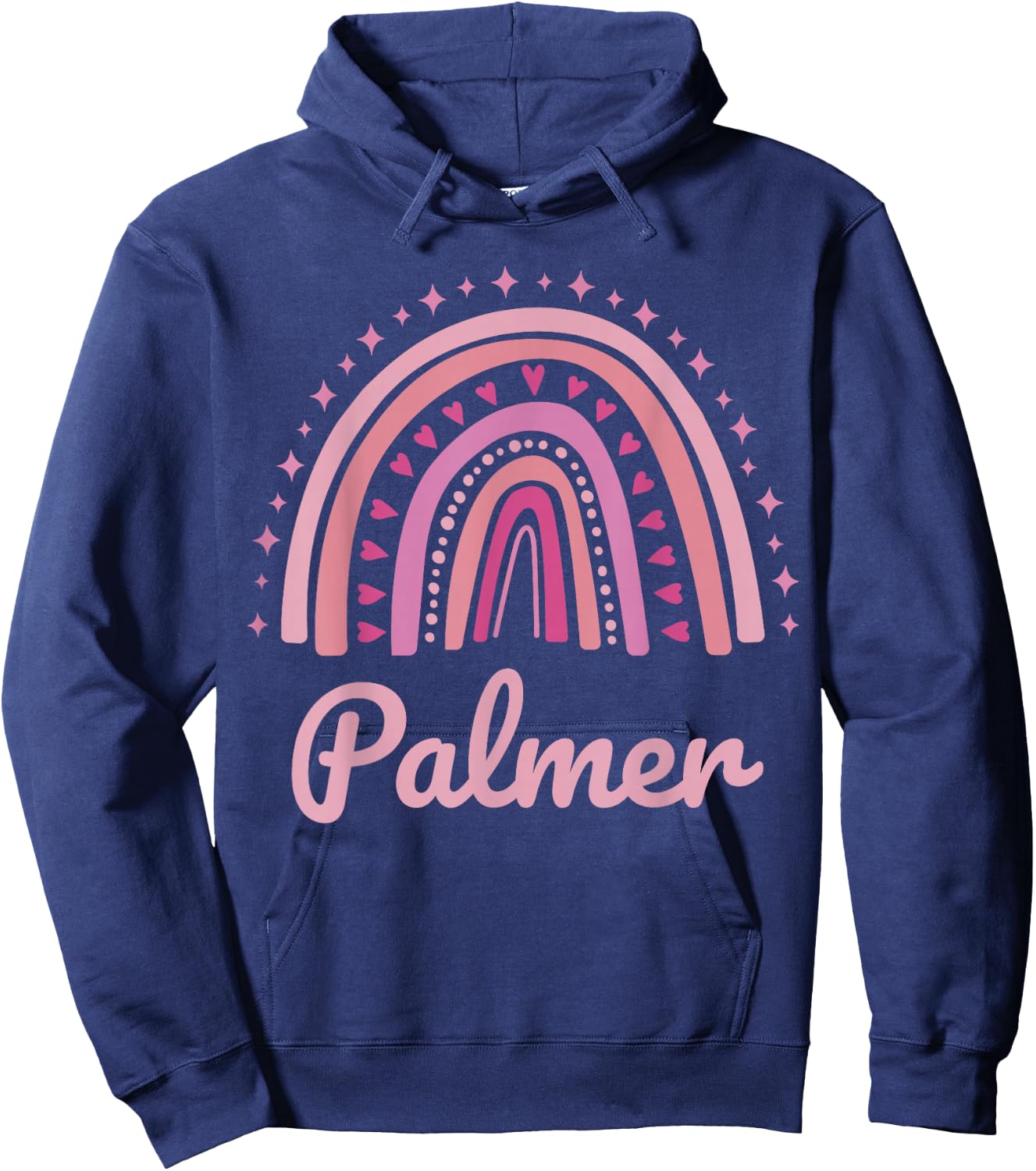 Palmer Name Personalized Funny Women Pink Rainbow Palmer Hoodie - Hoodie | Navy