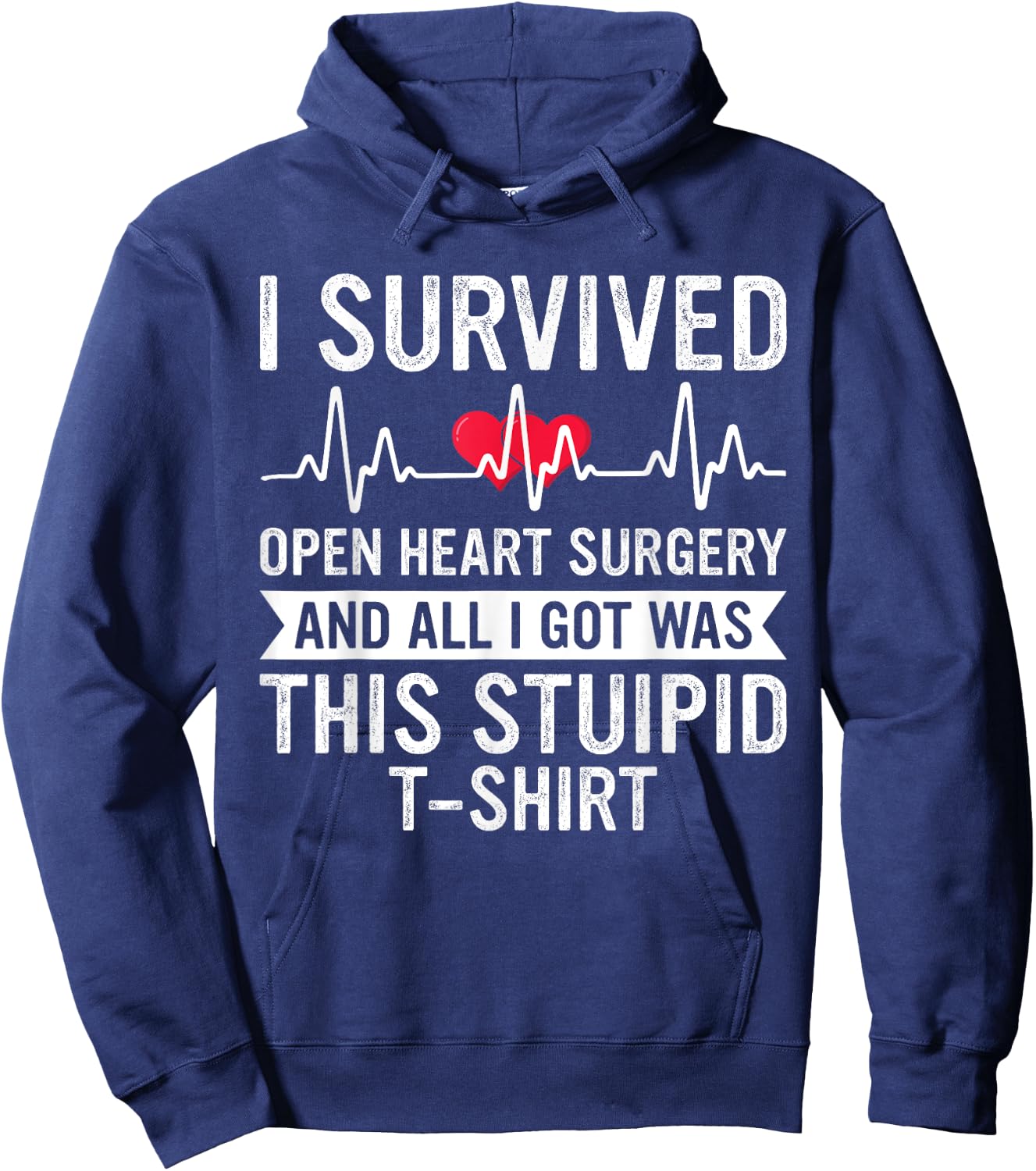 Open Heart Surgery Survivor Recovery Get Well Soon Hoodie - Hoodie | Navy