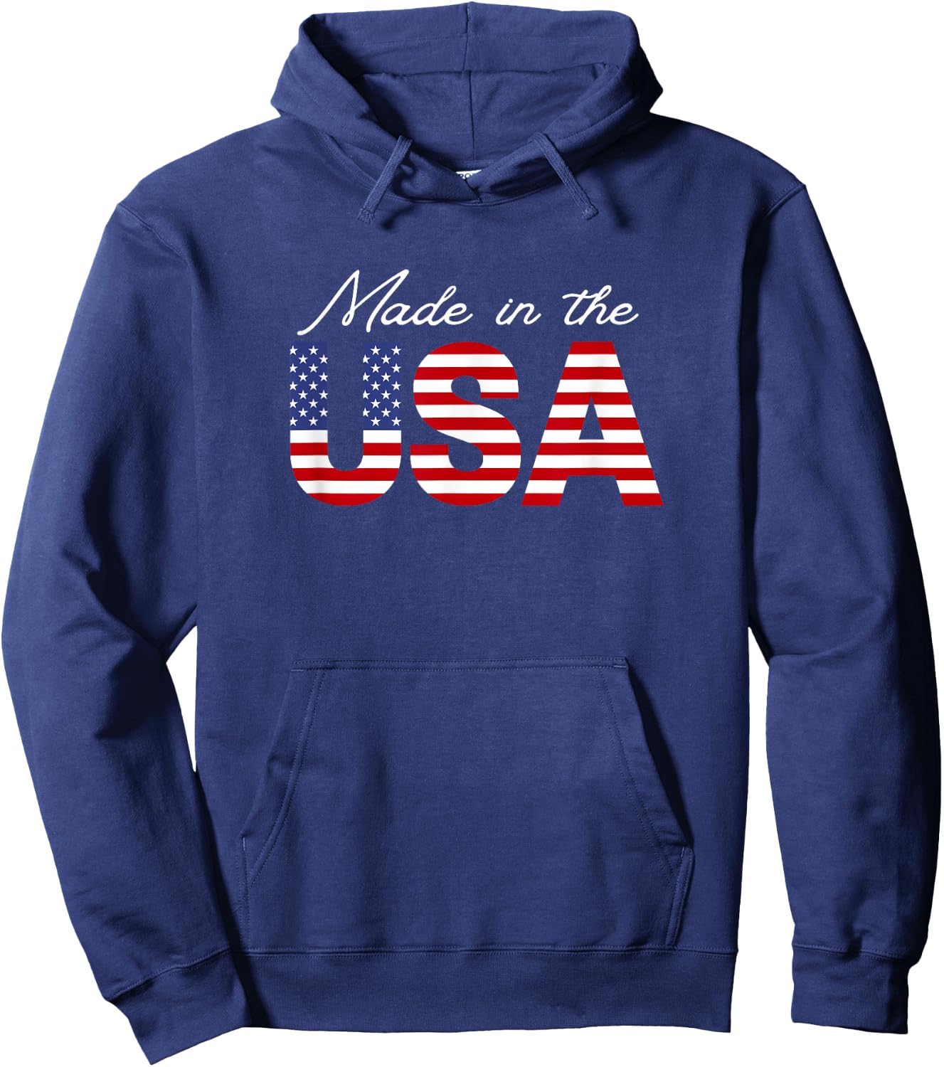Made in the USA - Retro Patriotic American Flag USA Graphic Kids Men Hoodie - Hoodie | Navy