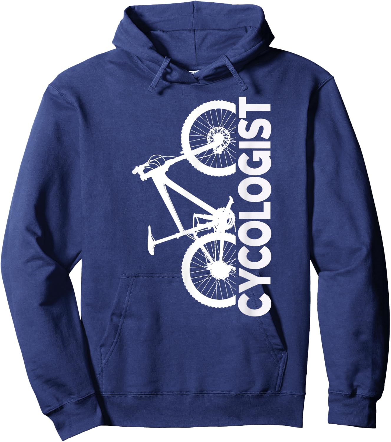 Mountain Biking Cycologist Vertical Graphic Design Hoodie - Hoodie | Navy