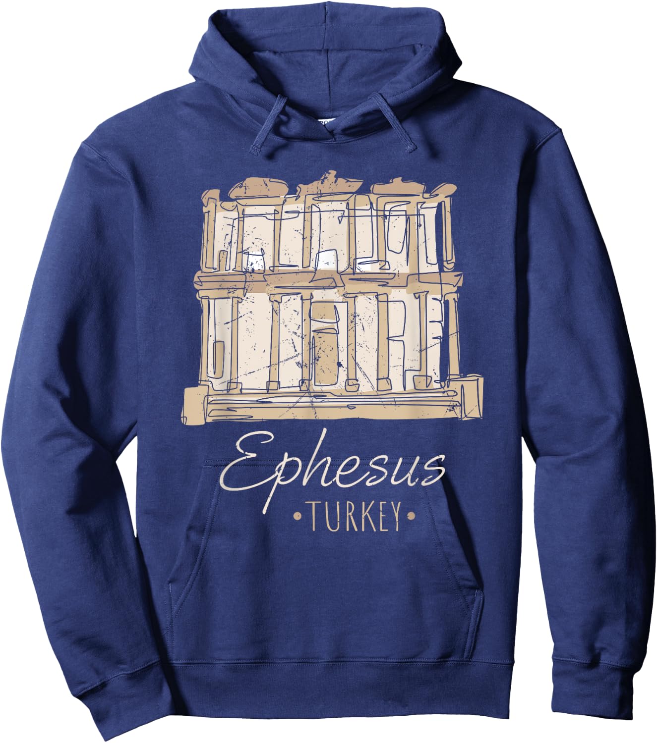 Ephesus Turkey Ancient City Architecture Ruins History Hoodie - Hoodie | Navy