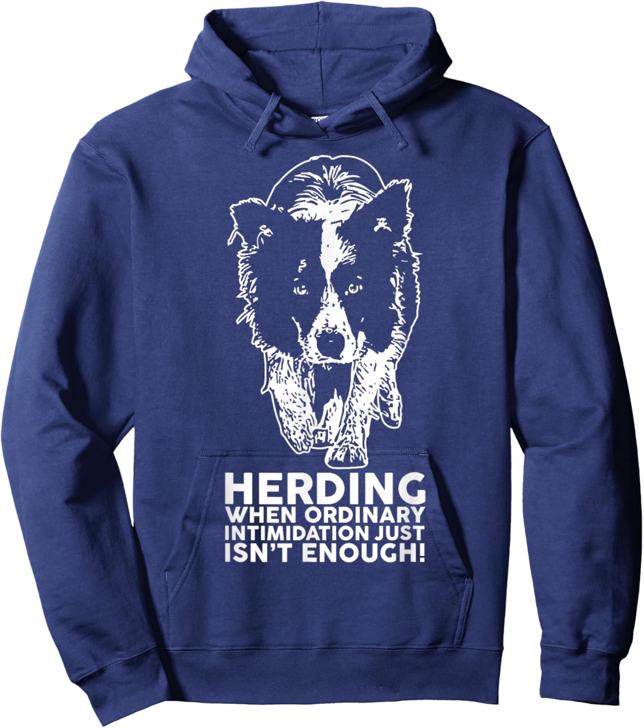Border Collie Funny Herding Breed T Shirt Hoodie - Hoodie | Navy