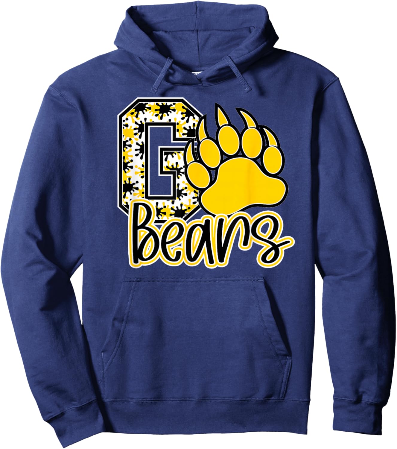 School Spirit Go Bears Mascot Youth Girls Kids Hoodie - Hoodie | Navy