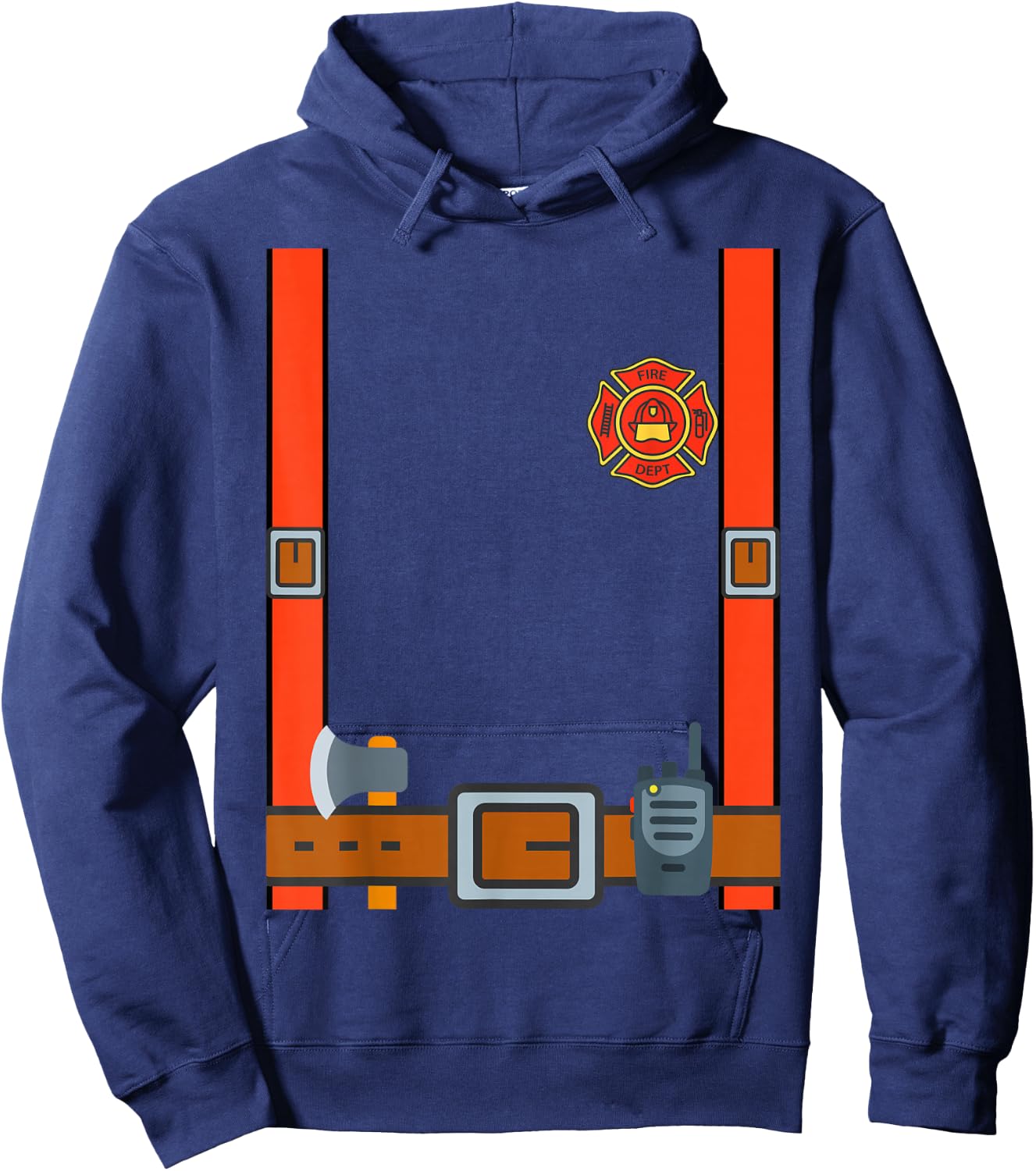 Fun Fireman Halloween - Firefighter Cosplay Costume Dressup Hoodie - Hoodie | Navy