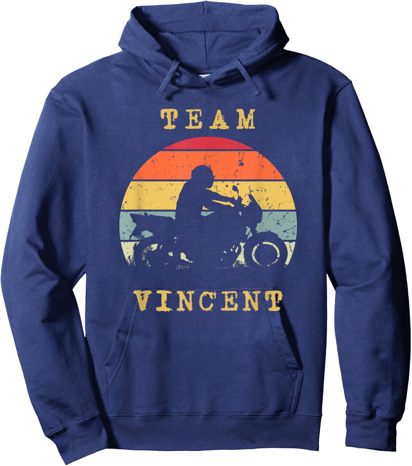 Fun Vintage Retro Sunset Vincent Motorcycle Biker Rider Hoodie - Hoodie | Navy