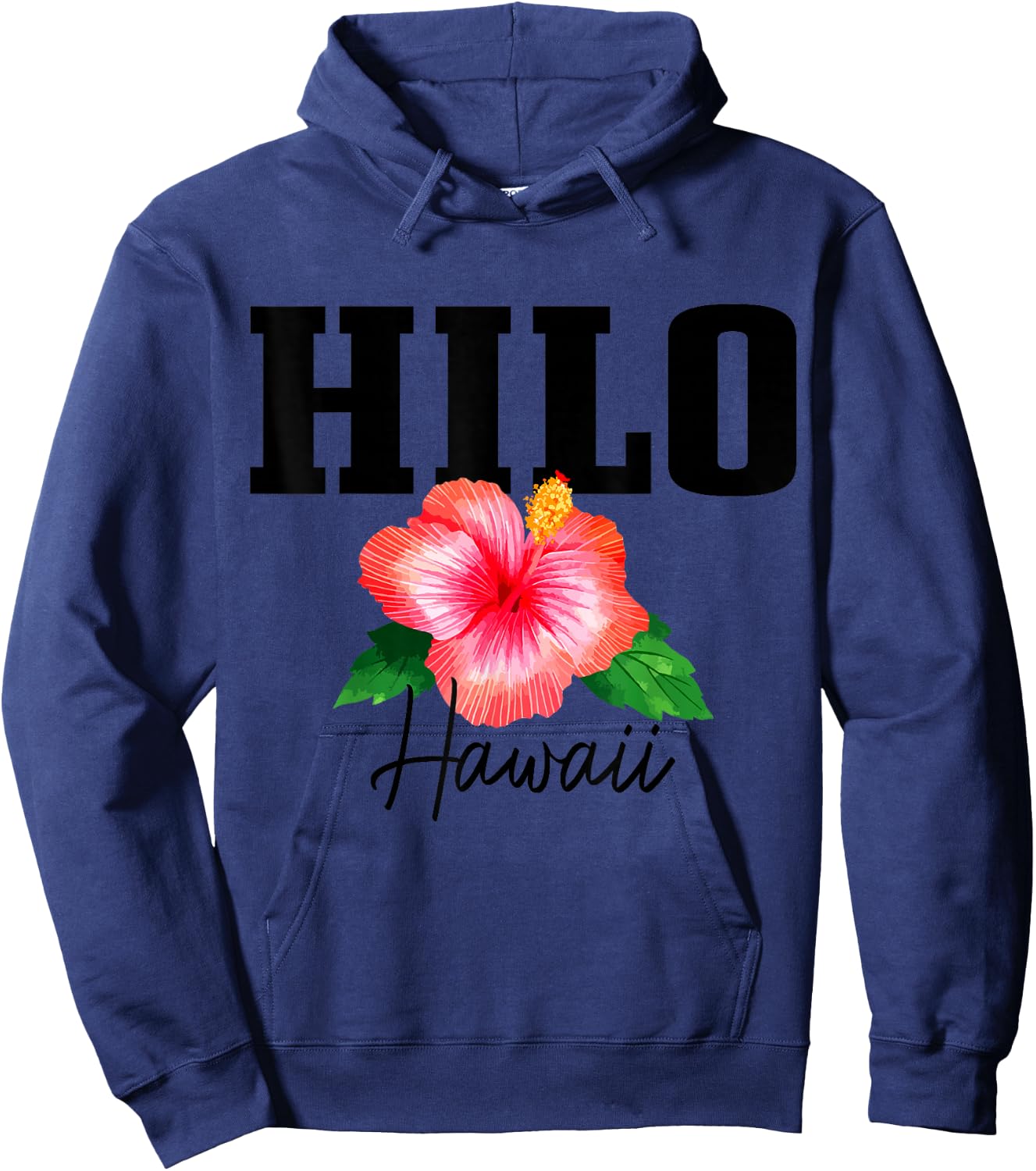 Hilo Hawaii Floral Hawaiian Hibiscus Surf Surfer Vintage Hoodie - Hoodie | Navy